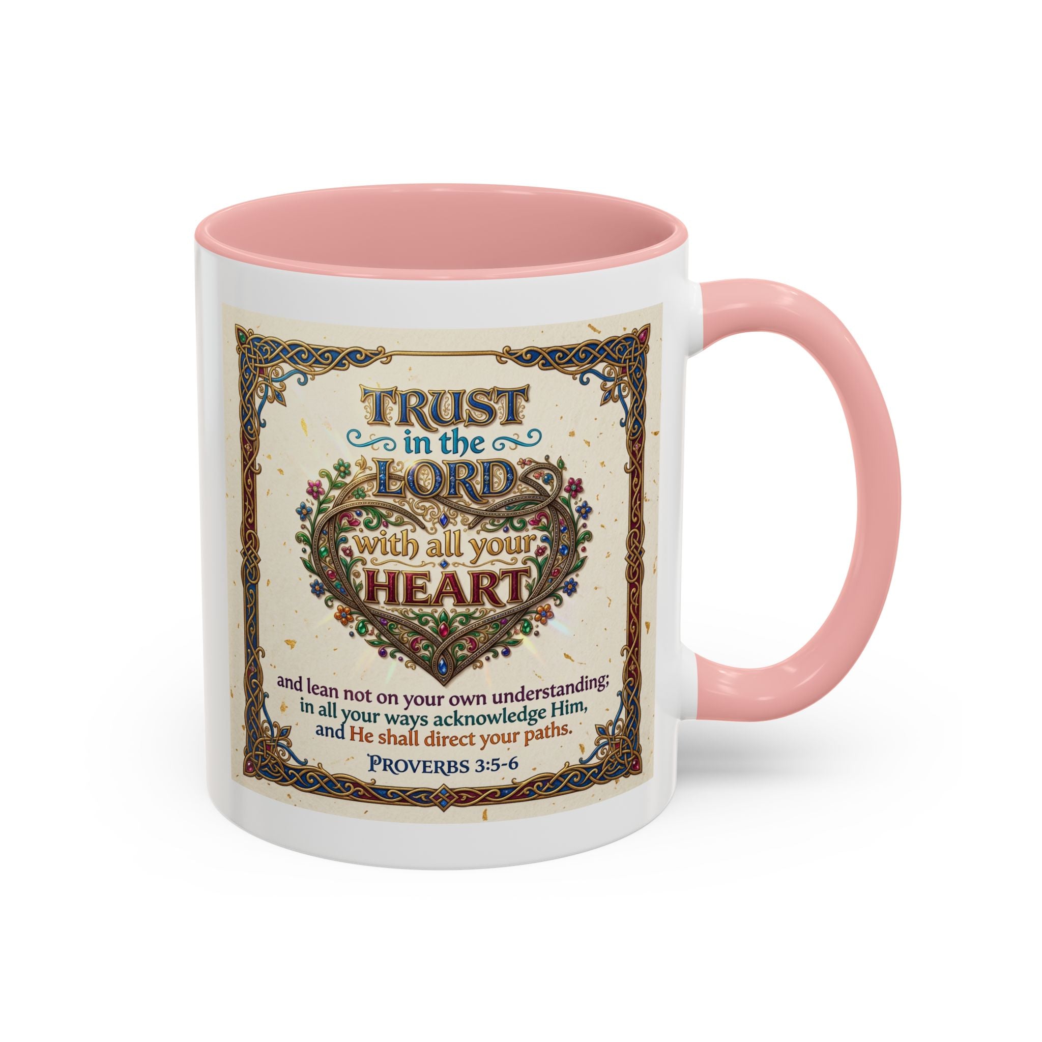 Accent Coffee Mug (11, 15oz) "Trust in the Lord..."  Poverbs 3:5-6