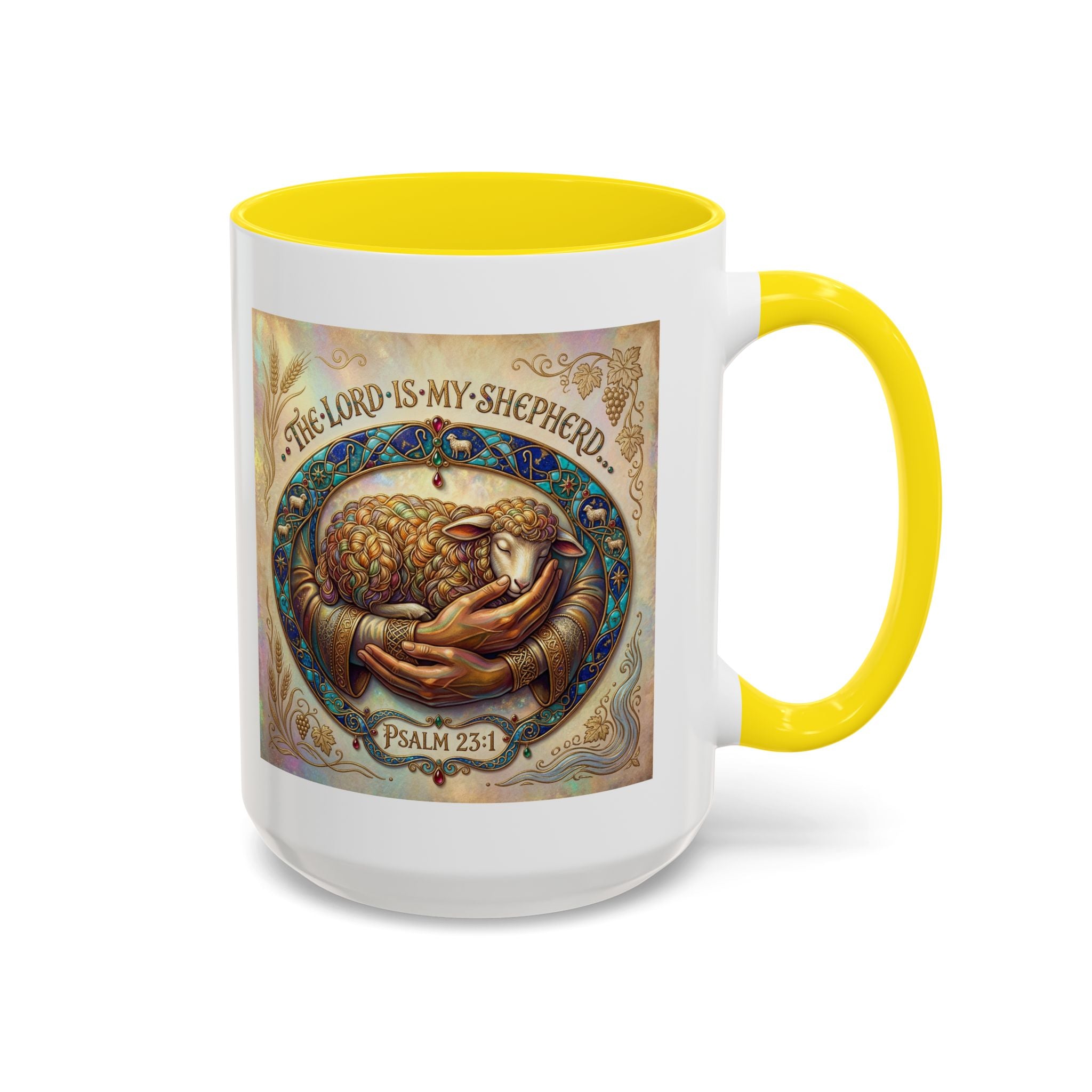 Accent Coffee Mug (11, 15oz) "The Lord is my Shepherd" Psalms 23:1
