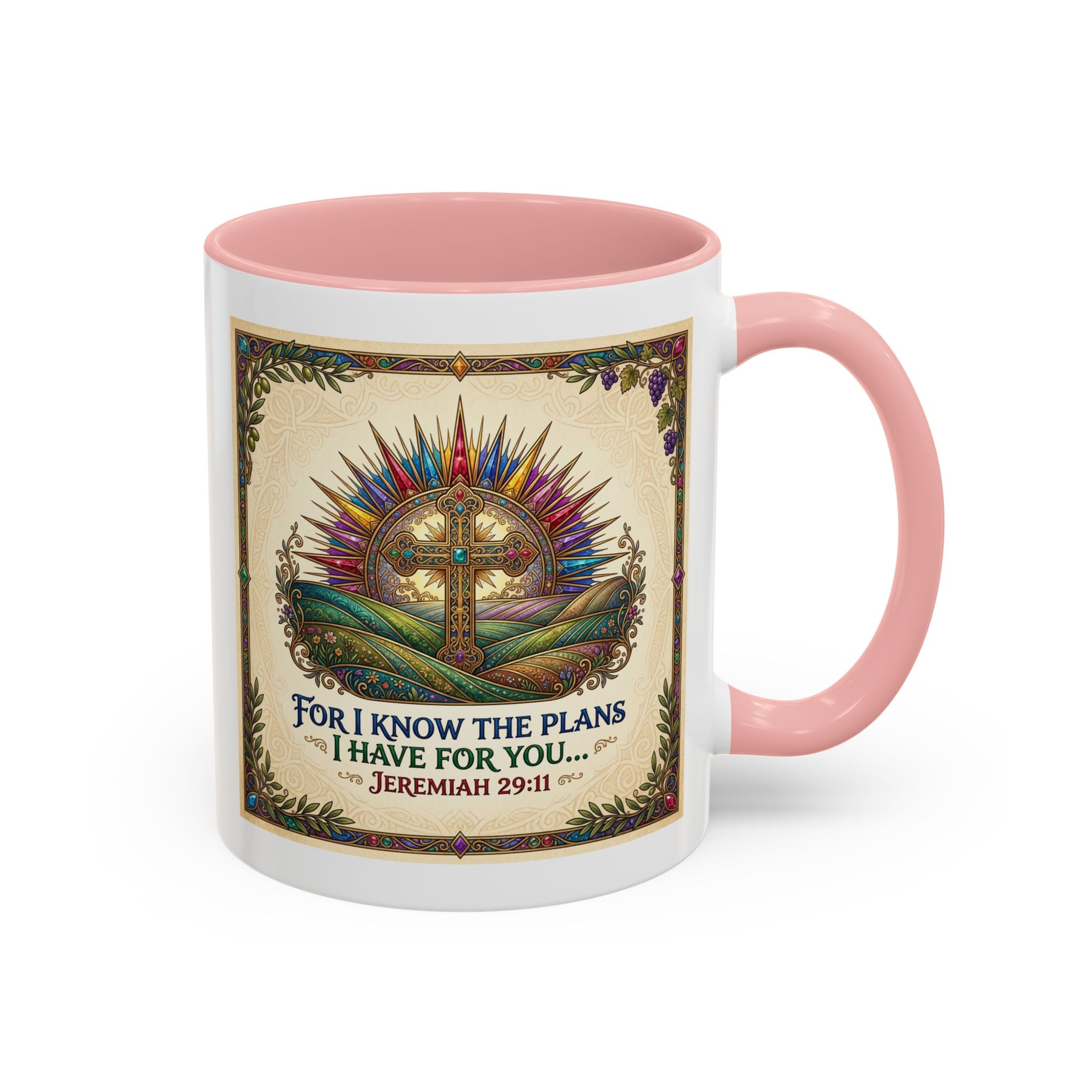 Accent Coffee Mug (11, 15oz) "for I know the plans I have for you" Jeremiah 29:11
