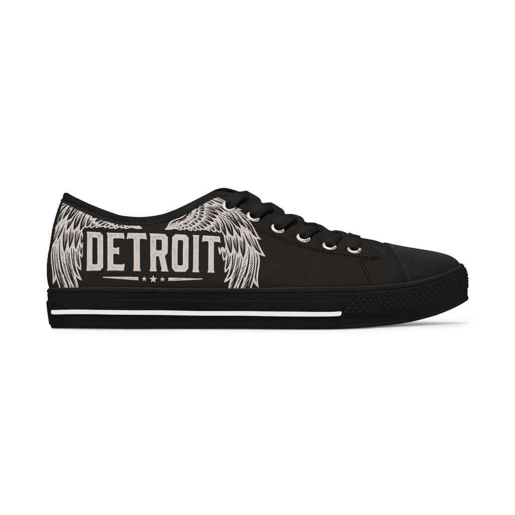 Women's Low Top Sneakers - Detroit Wings Black
