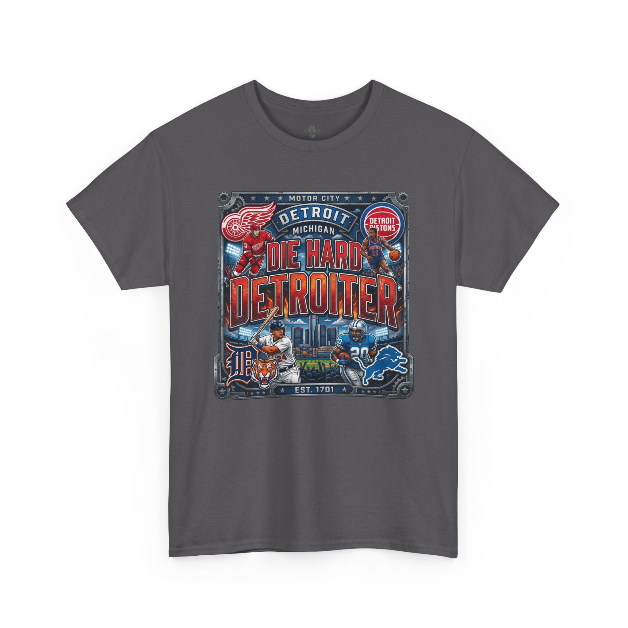 Unisex Heavy Cotton Tee DIE HARD DETROITER, sports style 2
