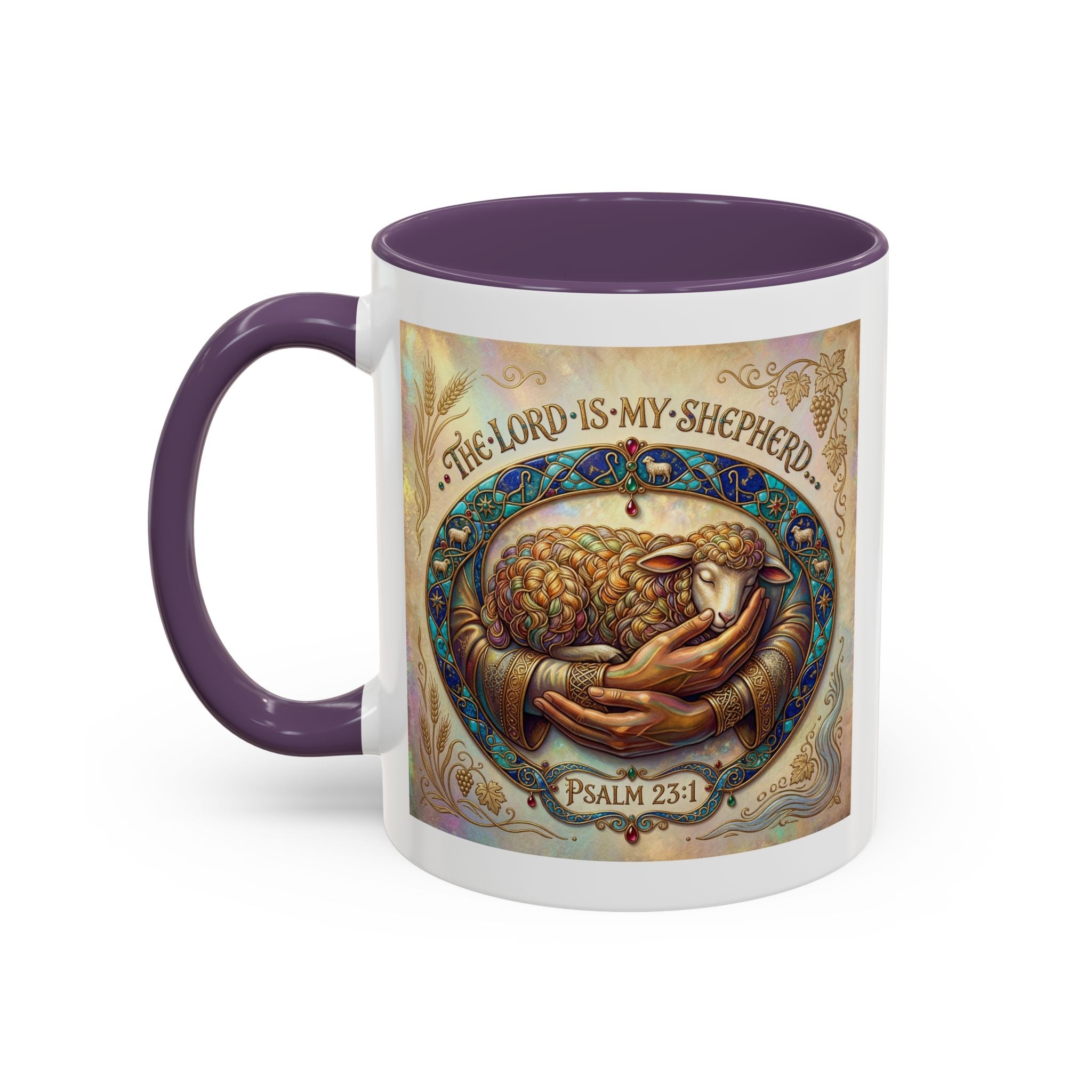 Accent Coffee Mug (11, 15oz) "The Lord is my Shepherd" Psalms 23:1