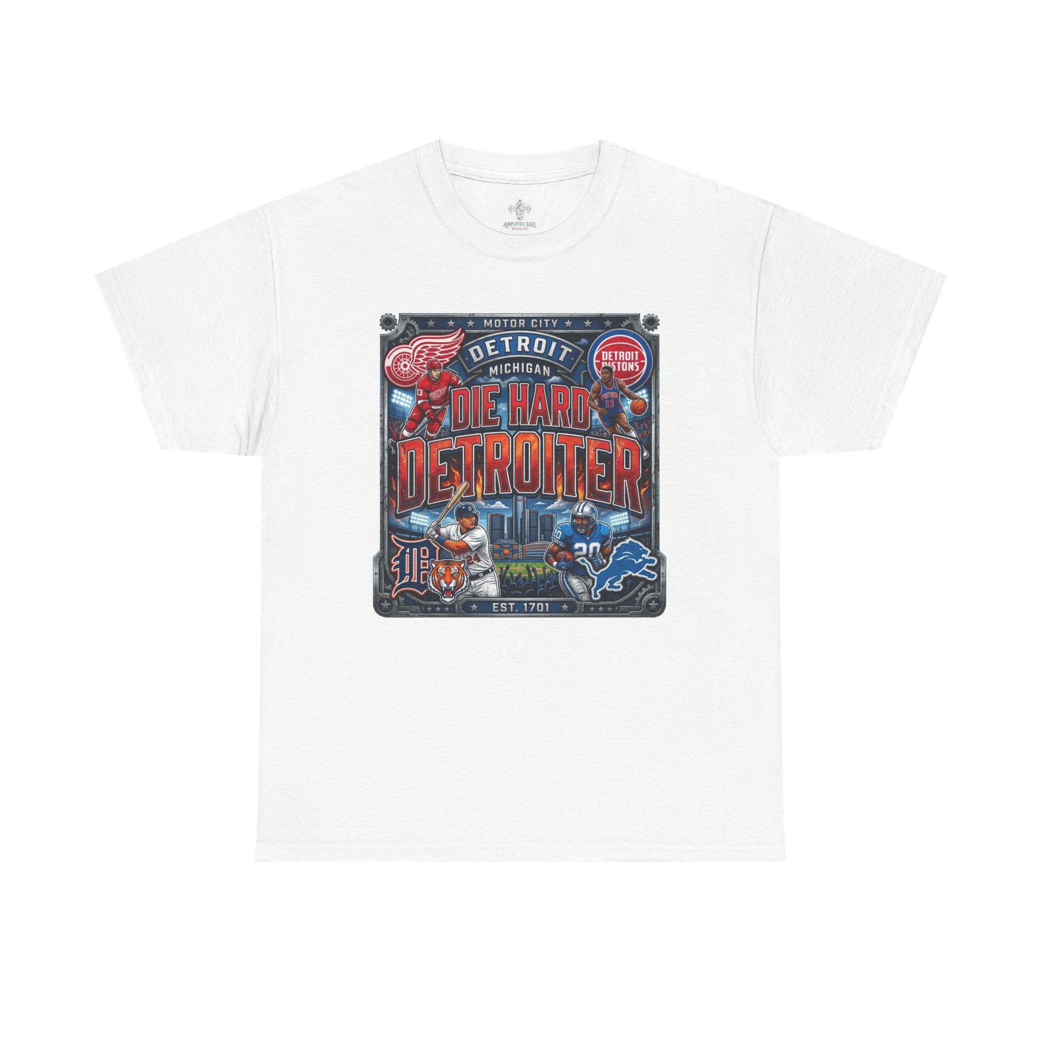 Unisex Heavy Cotton Tee DIE HARD DETROITER, sports style 2