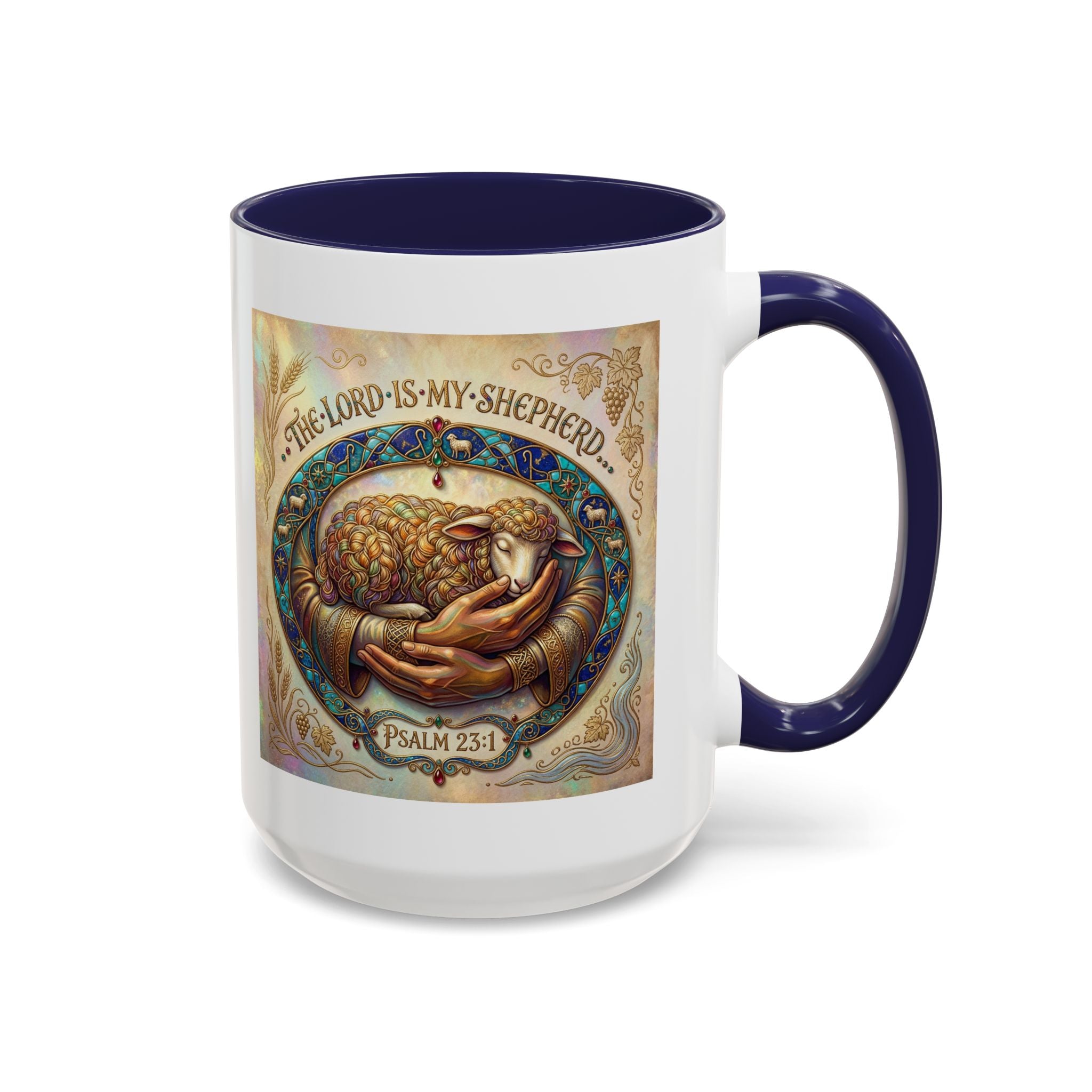 Accent Coffee Mug (11, 15oz) "The Lord is my Shepherd" Psalms 23:1
