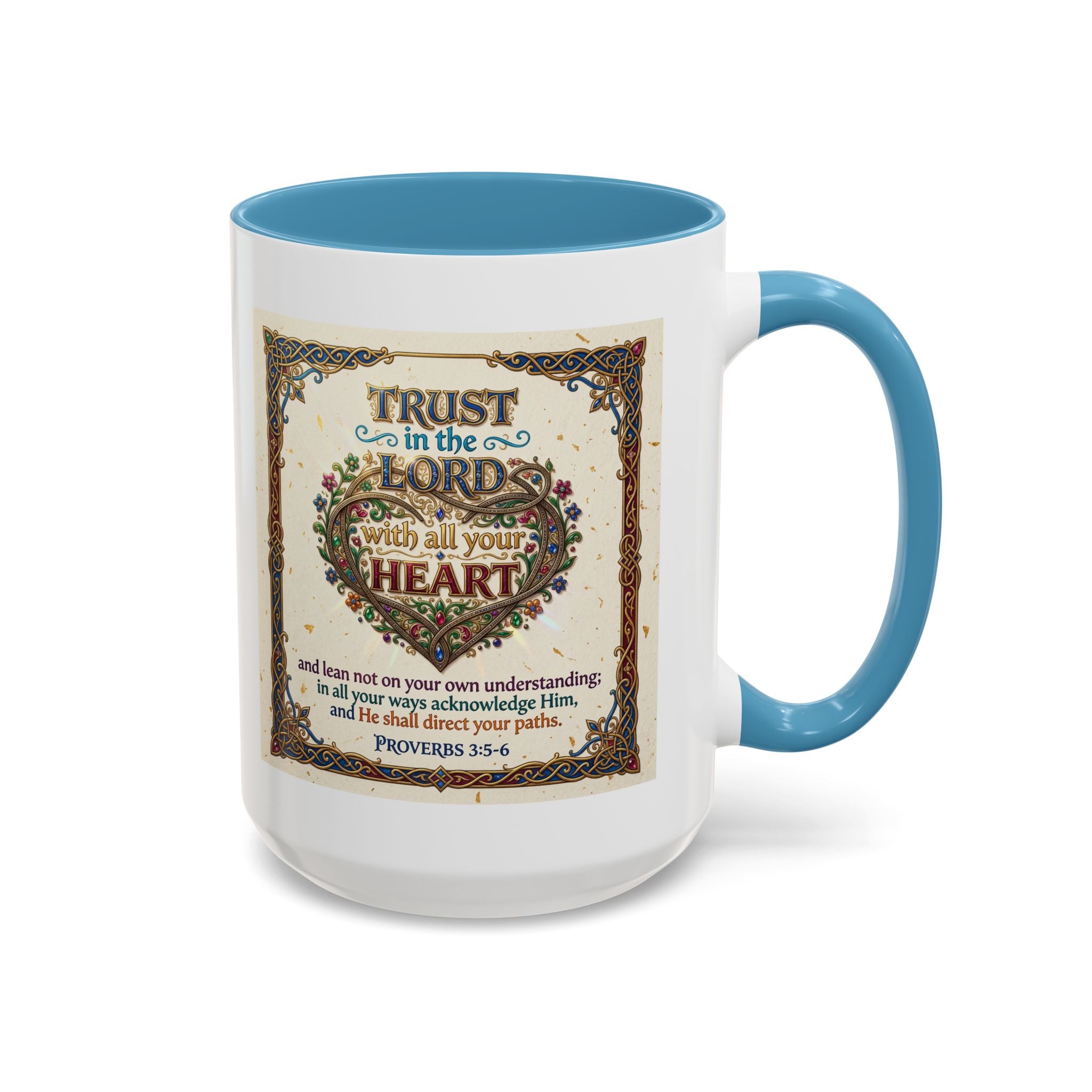 Accent Coffee Mug (11, 15oz) "Trust in the Lord..."  Poverbs 3:5-6