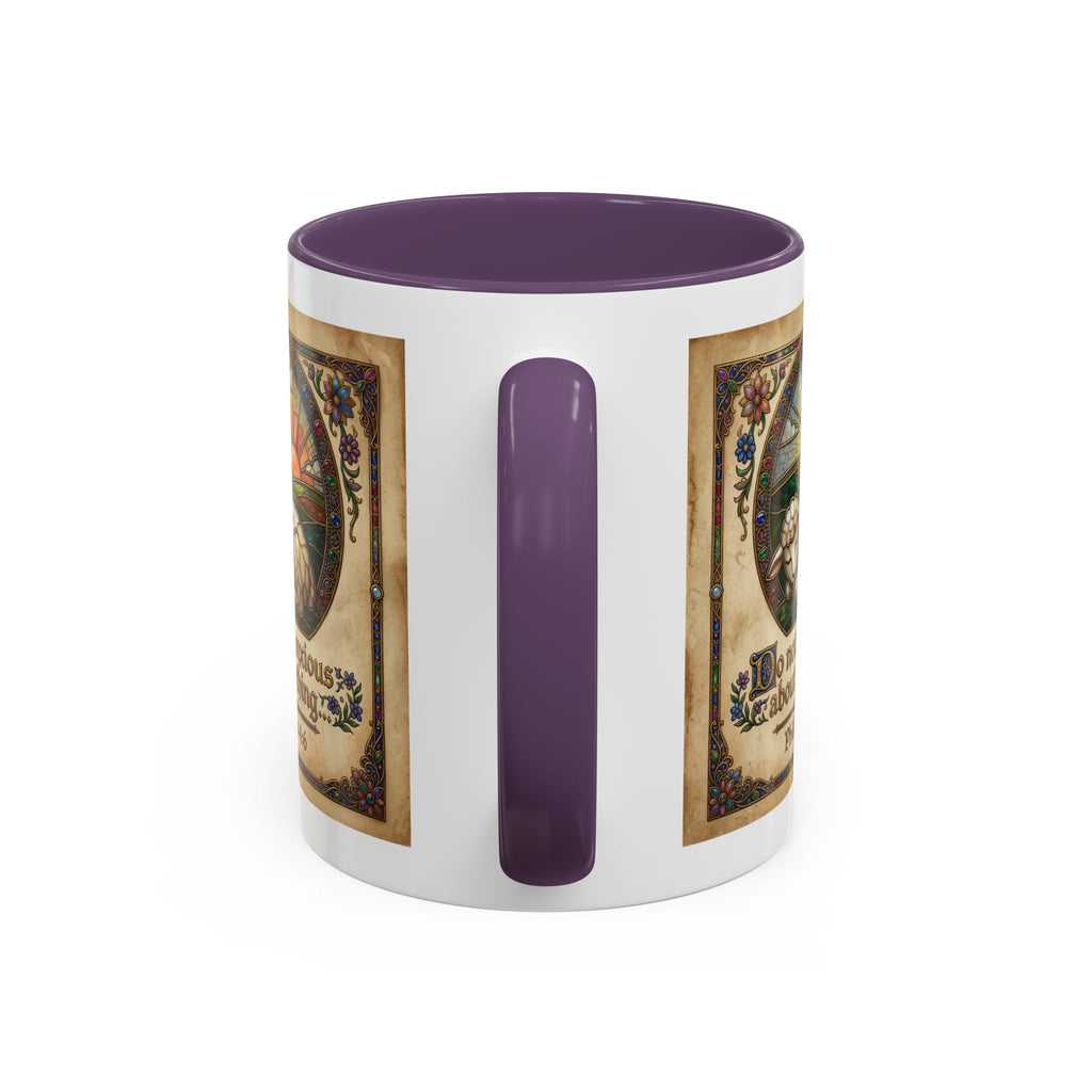 Accent Coffee Mug (11, 15oz) "Be not anxious about anything Phillipians 4:6