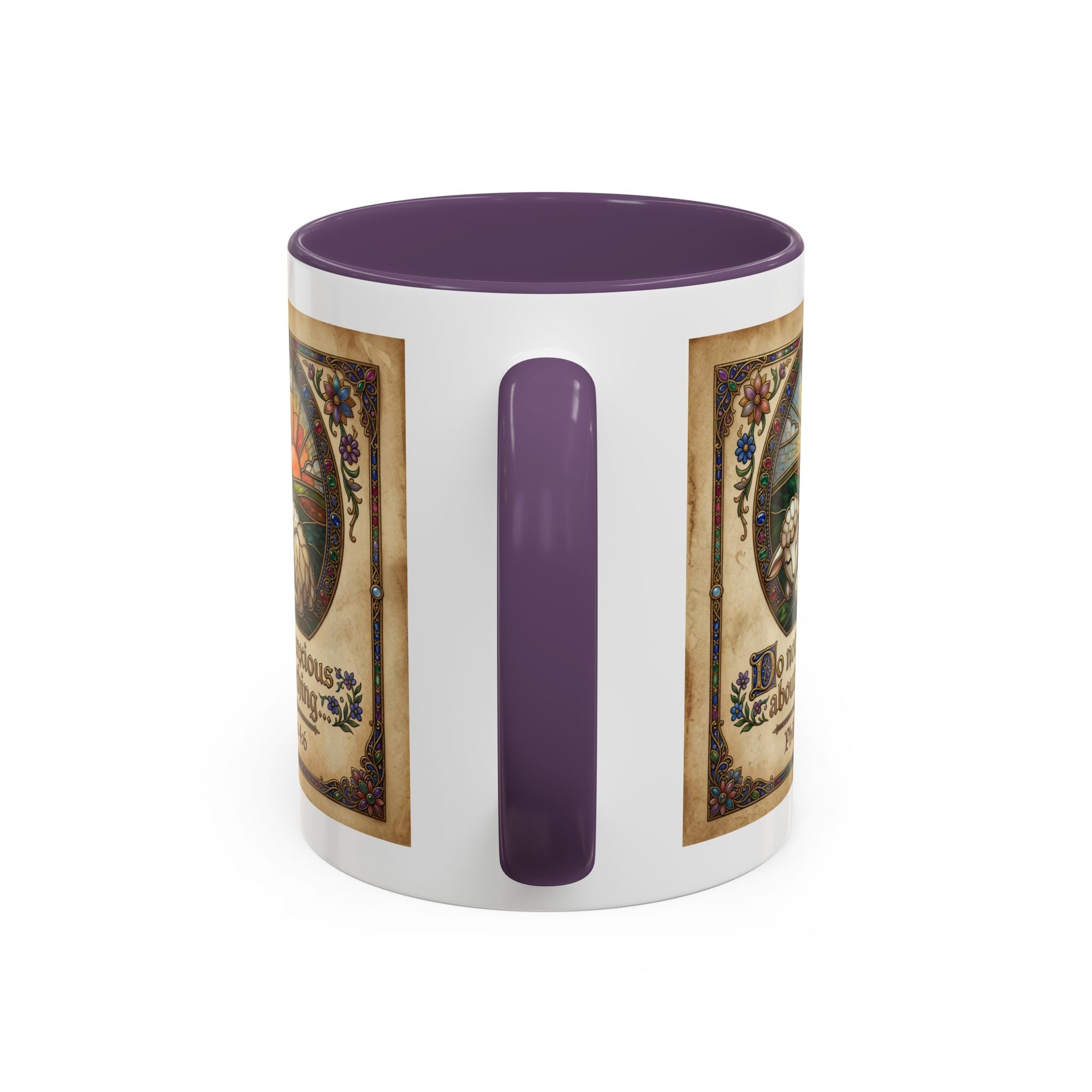 Accent Coffee Mug (11, 15oz) "Be not anxious about anything Phillipians 4:6