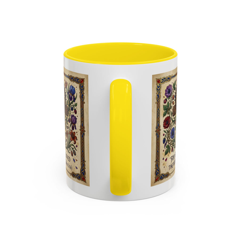 Accent Coffee Mug (11, 15oz) "For God so loved the world" John 3:16