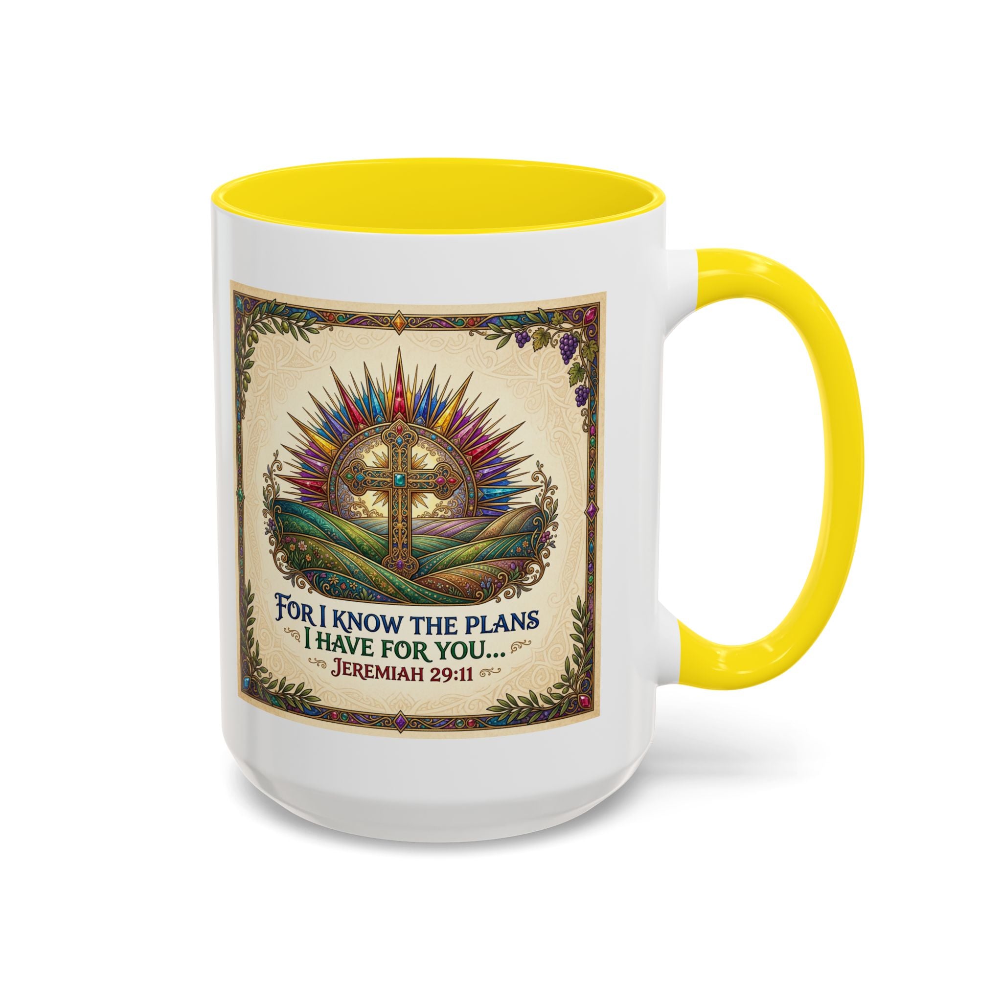 Accent Coffee Mug (11, 15oz) "for I know the plans I have for you" Jeremiah 29:11