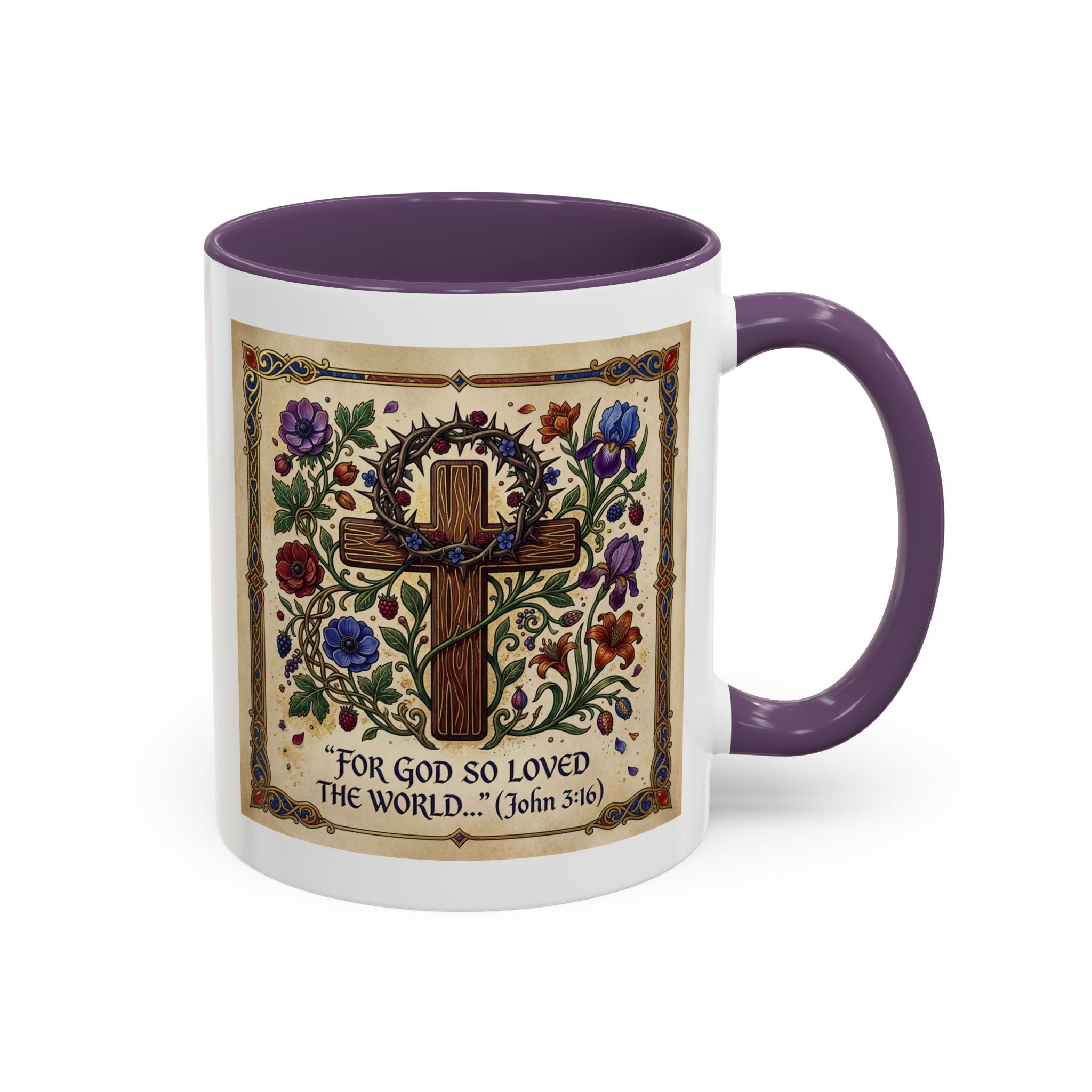 Accent Coffee Mug (11, 15oz) "For God so loved the world" John 3:16
