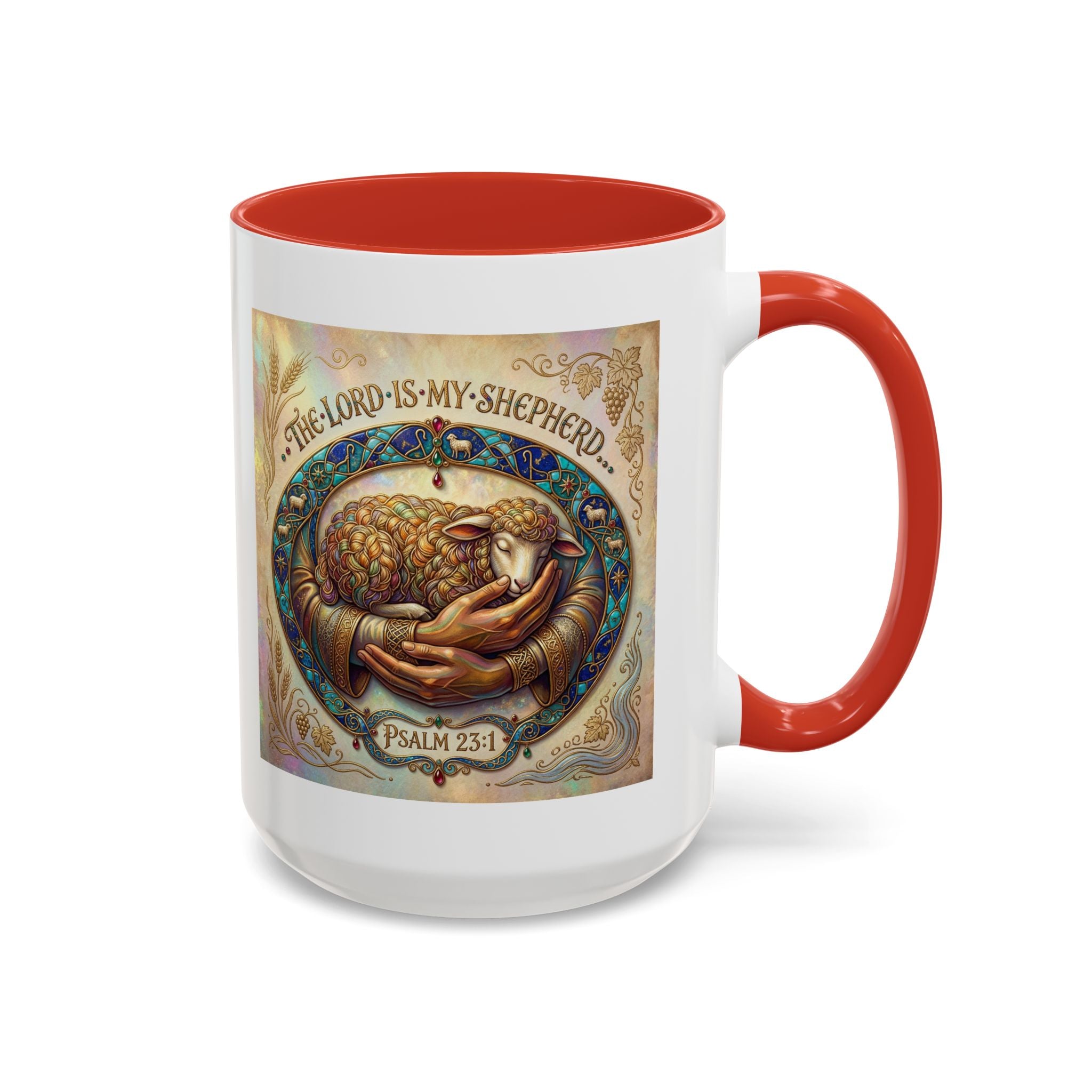 Accent Coffee Mug (11, 15oz) "The Lord is my Shepherd" Psalms 23:1