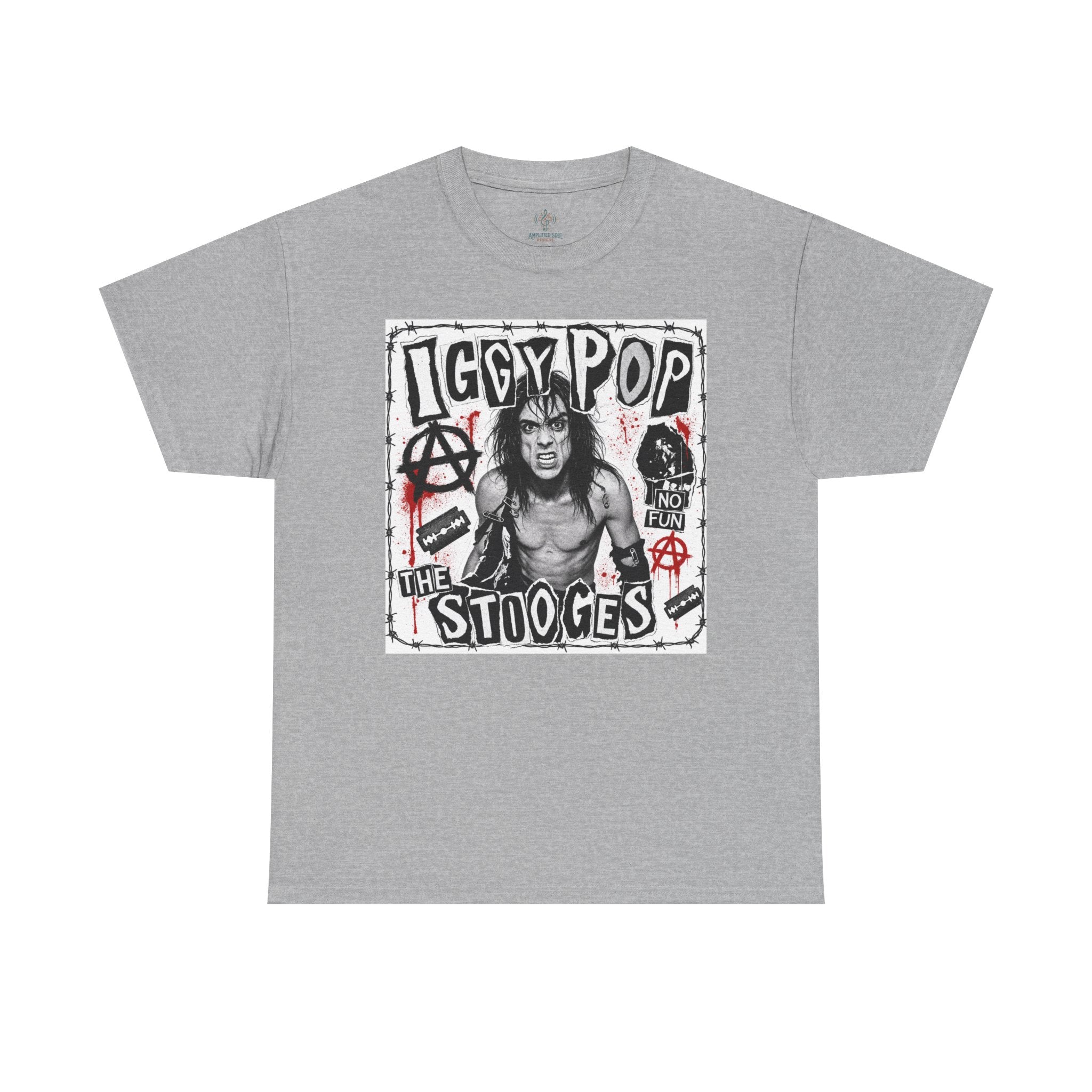 Unisex Heavy Cotton Tee - Detroit Iggy Pop Barbed Wire