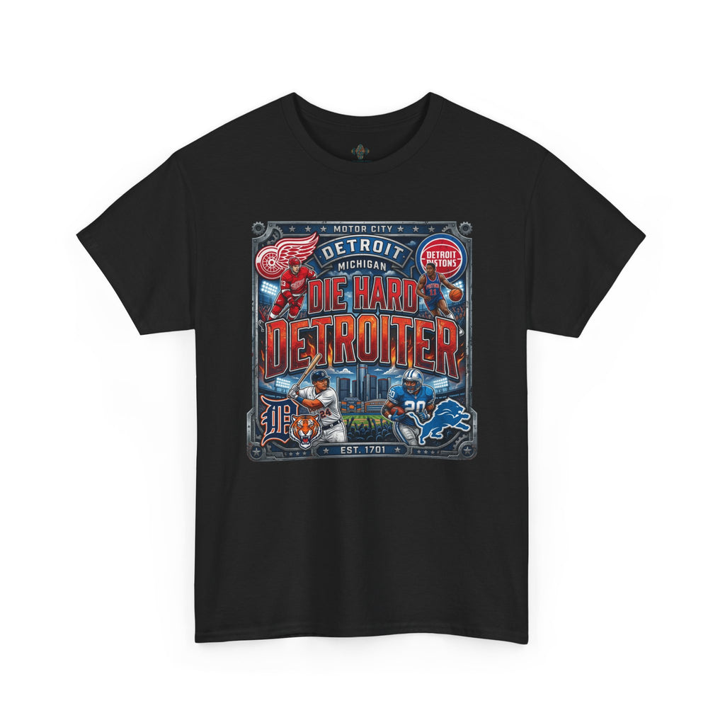 Unisex Heavy Cotton Tee DIE HARD DETROITER, sports style 2