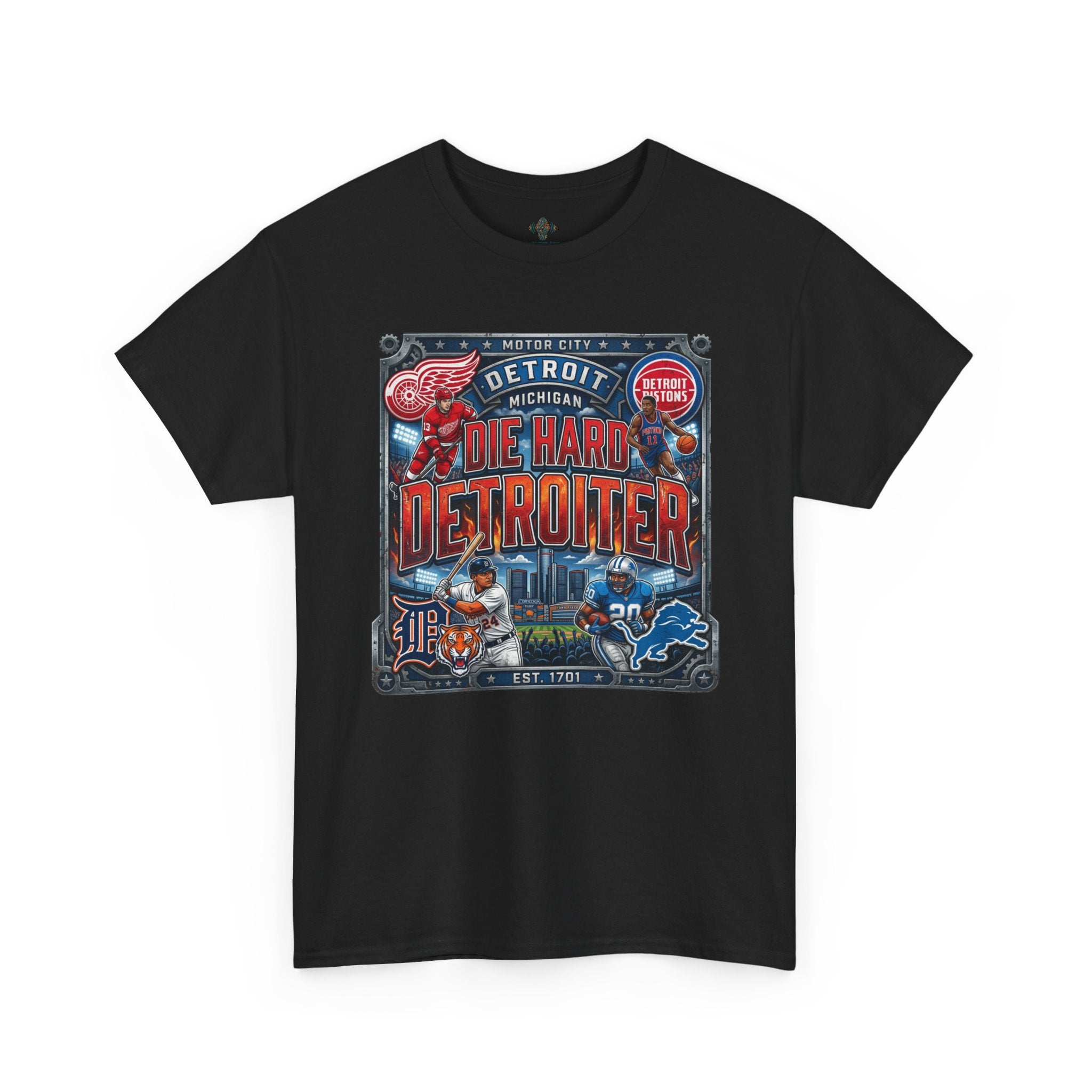 Unisex Heavy Cotton Tee DIE HARD DETROITER, sports style 2