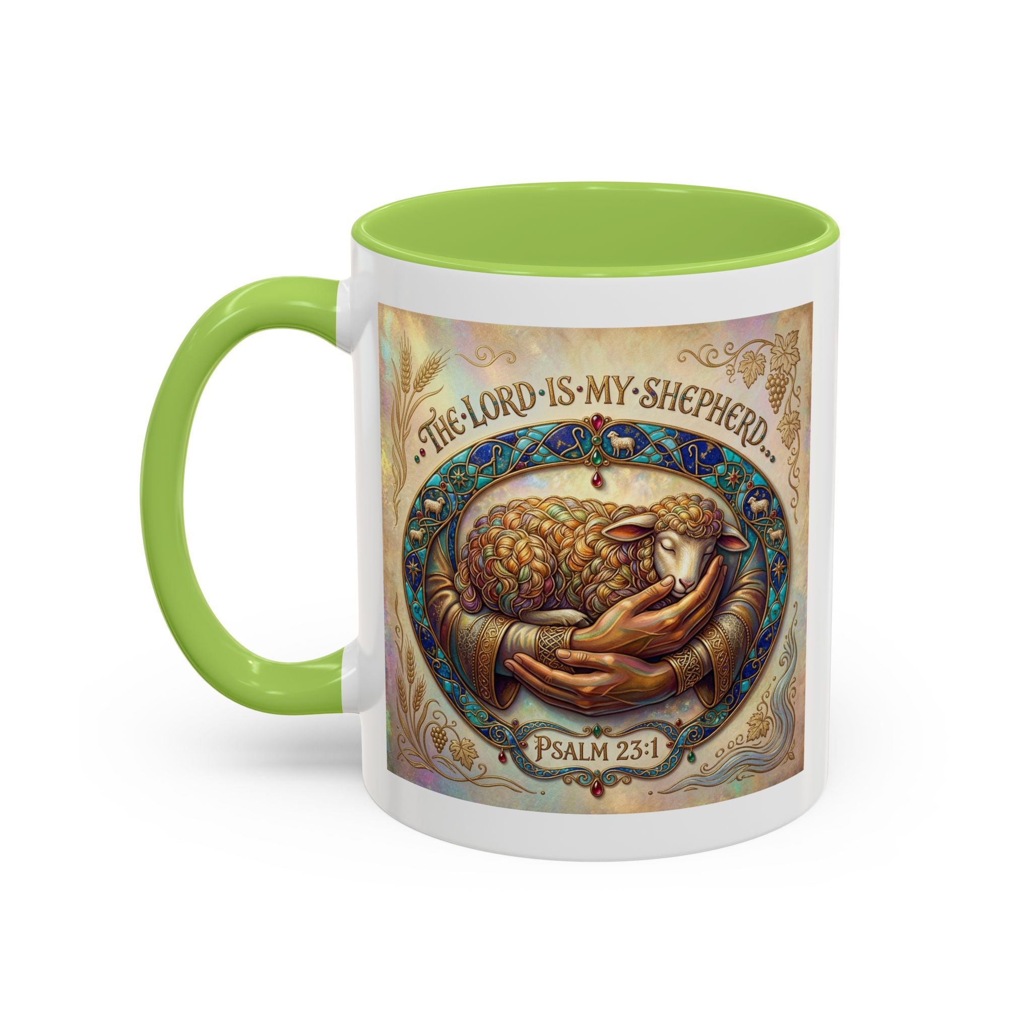 Accent Coffee Mug (11, 15oz) "The Lord is my Shepherd" Psalms 23:1