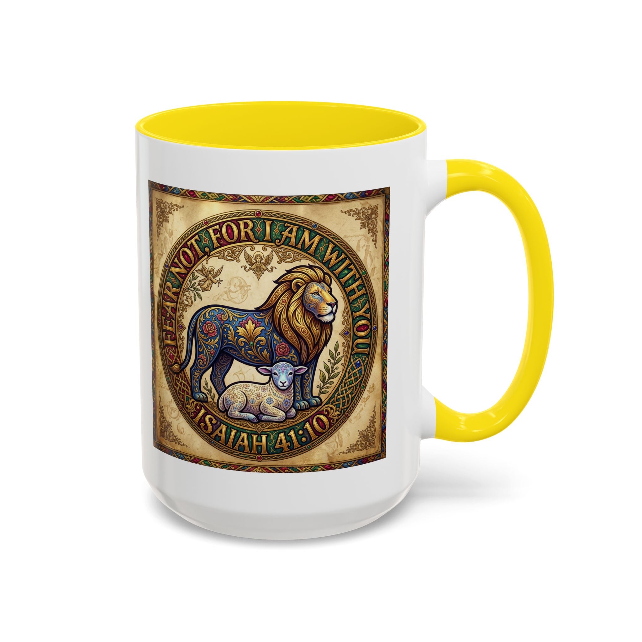 Accent Coffee Mug (11, 15oz) "Fear not, for I am with you" Isaiah 41:10