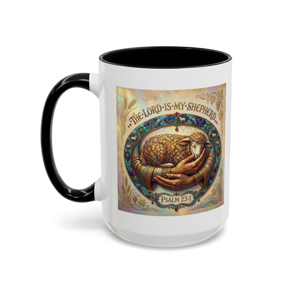 Accent Coffee Mug (11, 15oz) "The Lord is my Shepherd" Psalms 23:1
