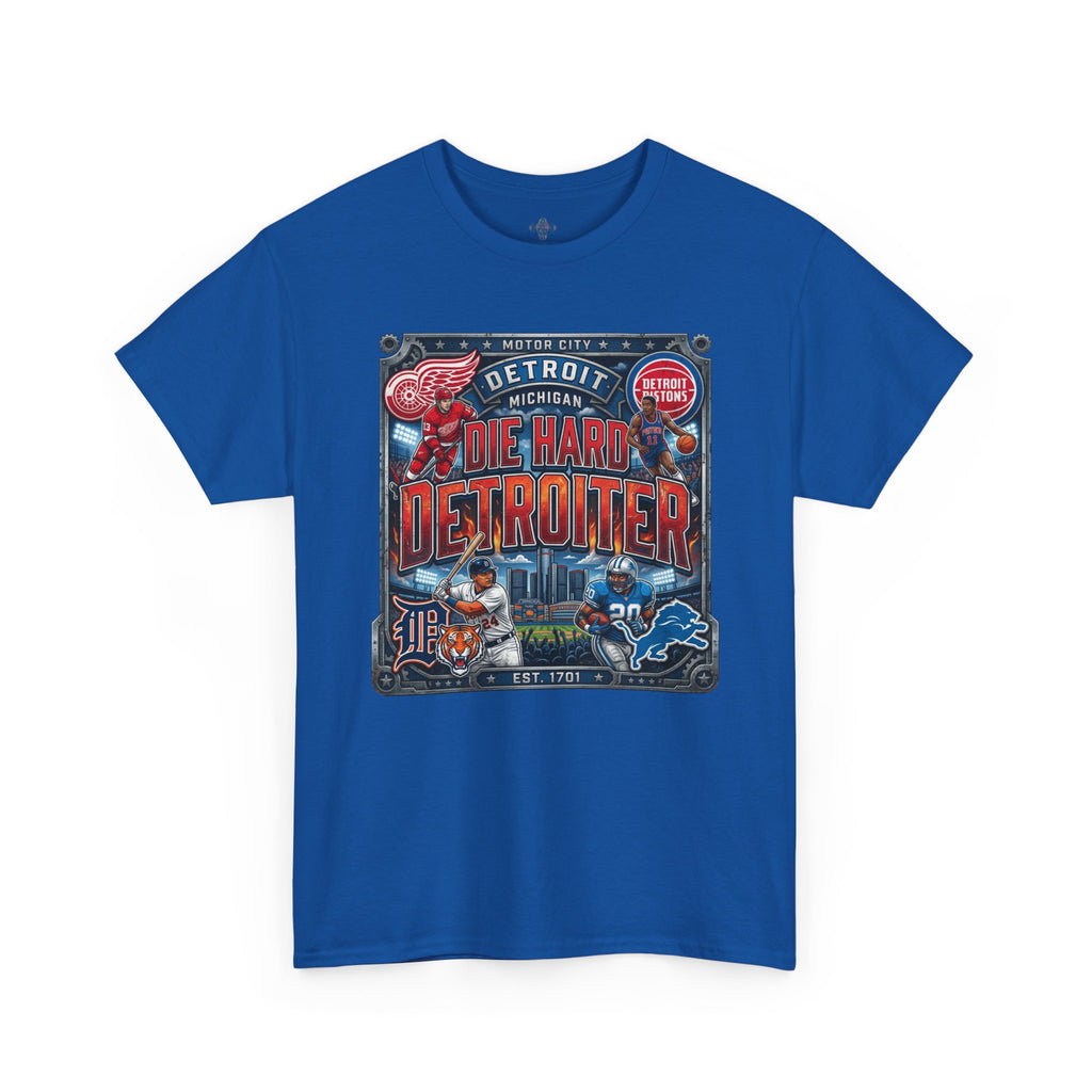 Unisex Heavy Cotton Tee DIE HARD DETROITER, sports style 2