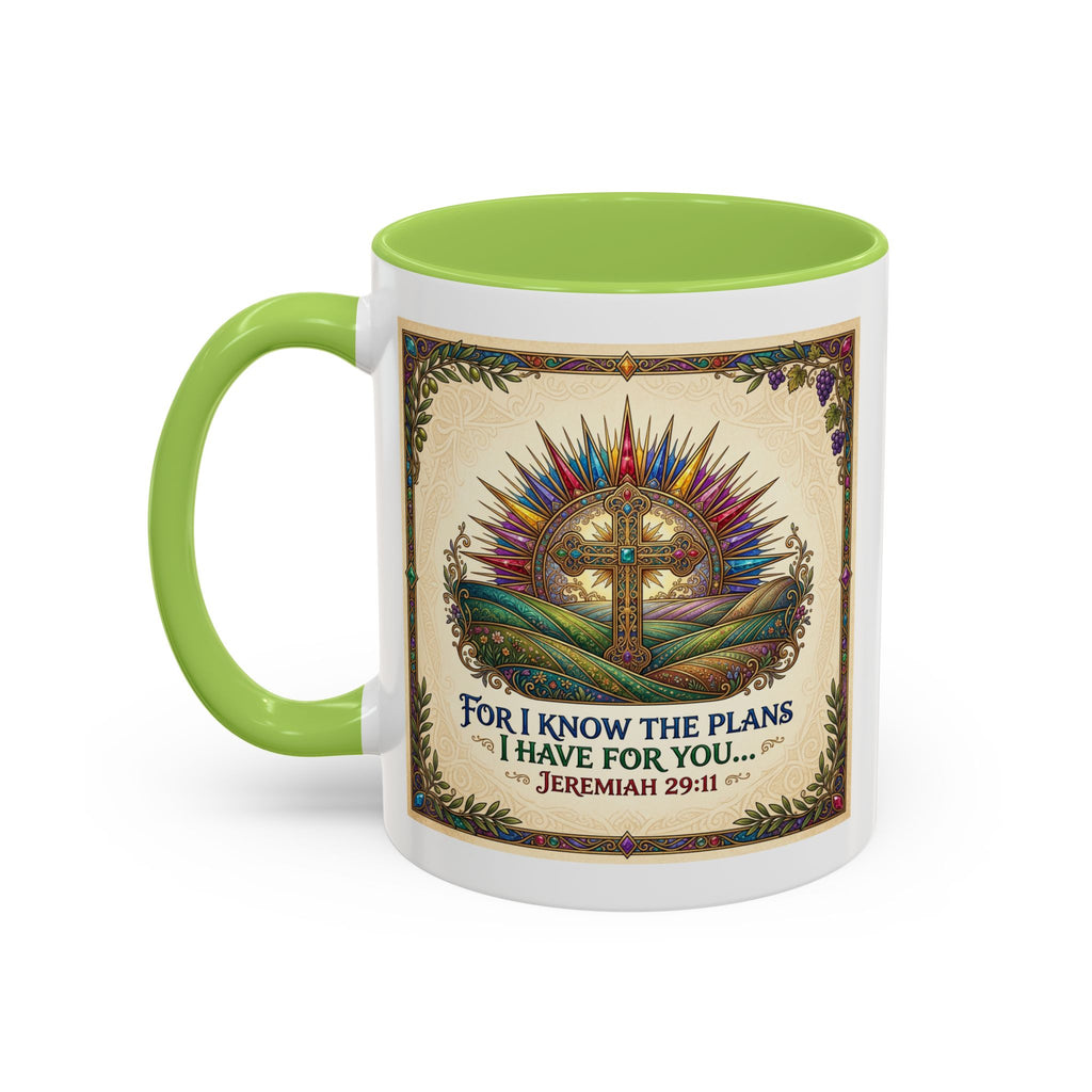 Accent Coffee Mug (11, 15oz) "for I know the plans I have for you" Jeremiah 29:11