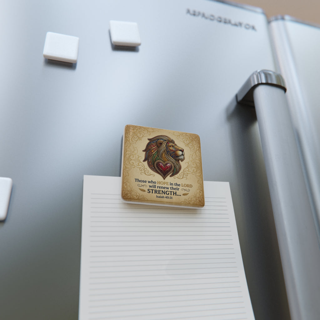 Porcelain Magnet, Square "Those who hope in the Lord..." Isaiah 40:31