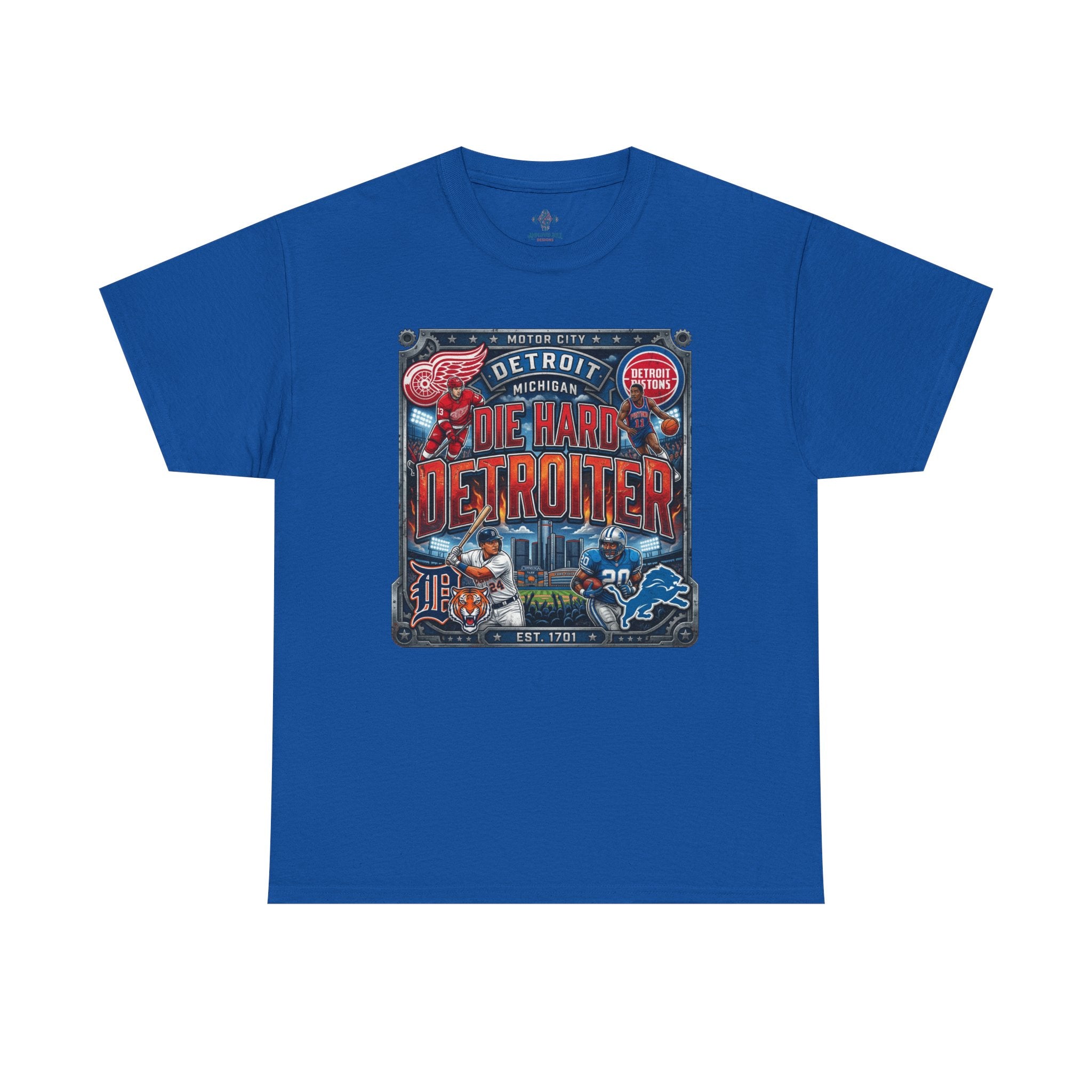 Unisex Heavy Cotton Tee DIE HARD DETROITER, sports style 2