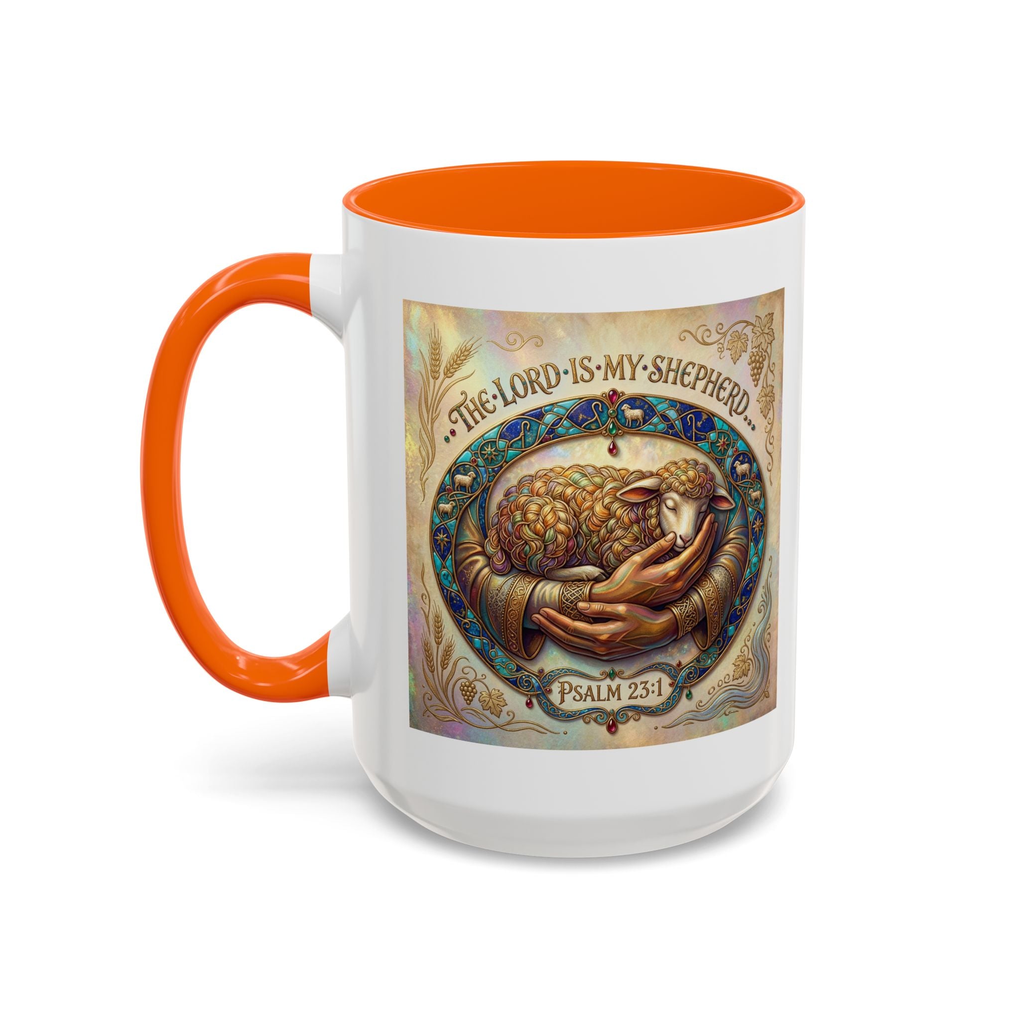 Accent Coffee Mug (11, 15oz) "The Lord is my Shepherd" Psalms 23:1