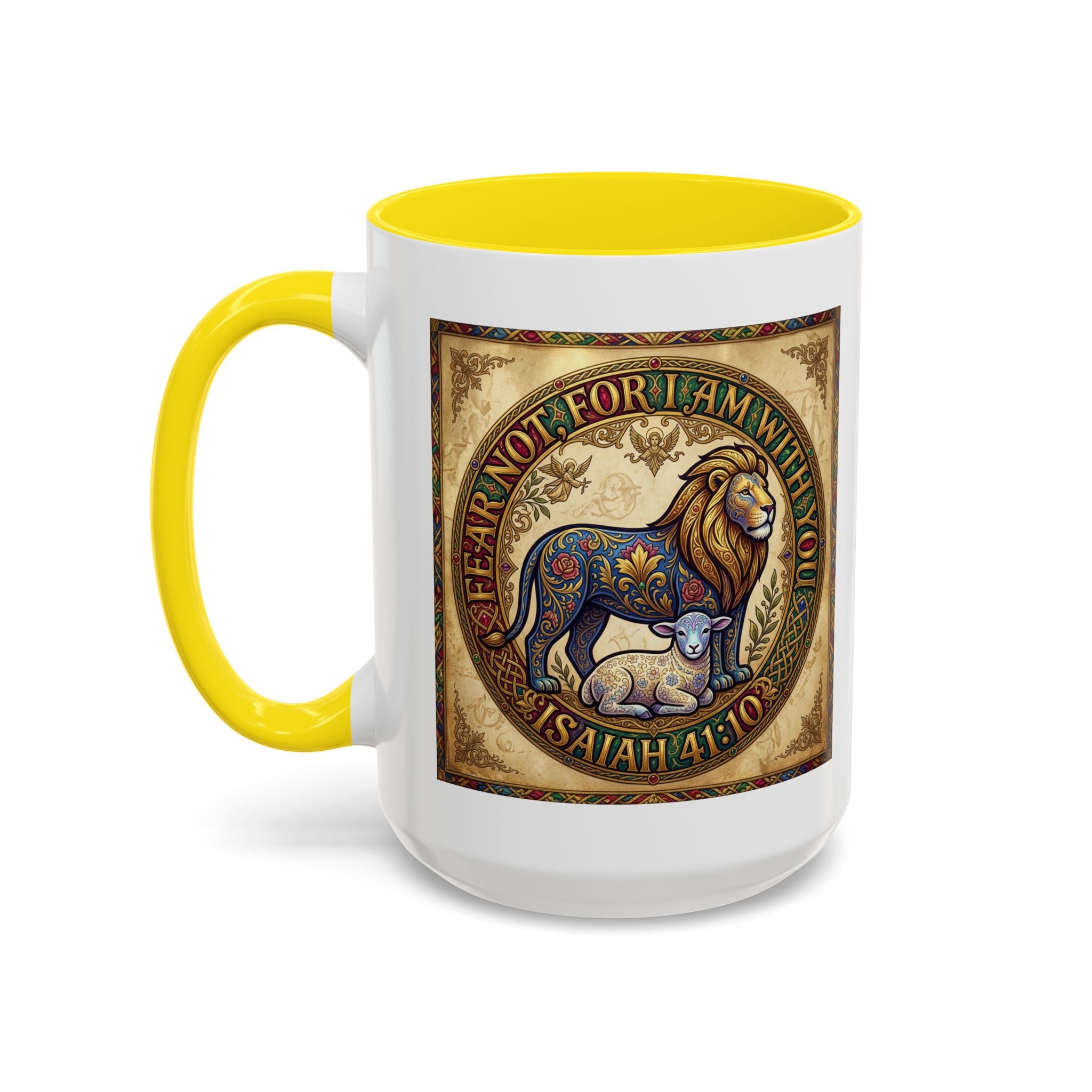 Accent Coffee Mug (11, 15oz) "Fear not, for I am with you" Isaiah 41:10