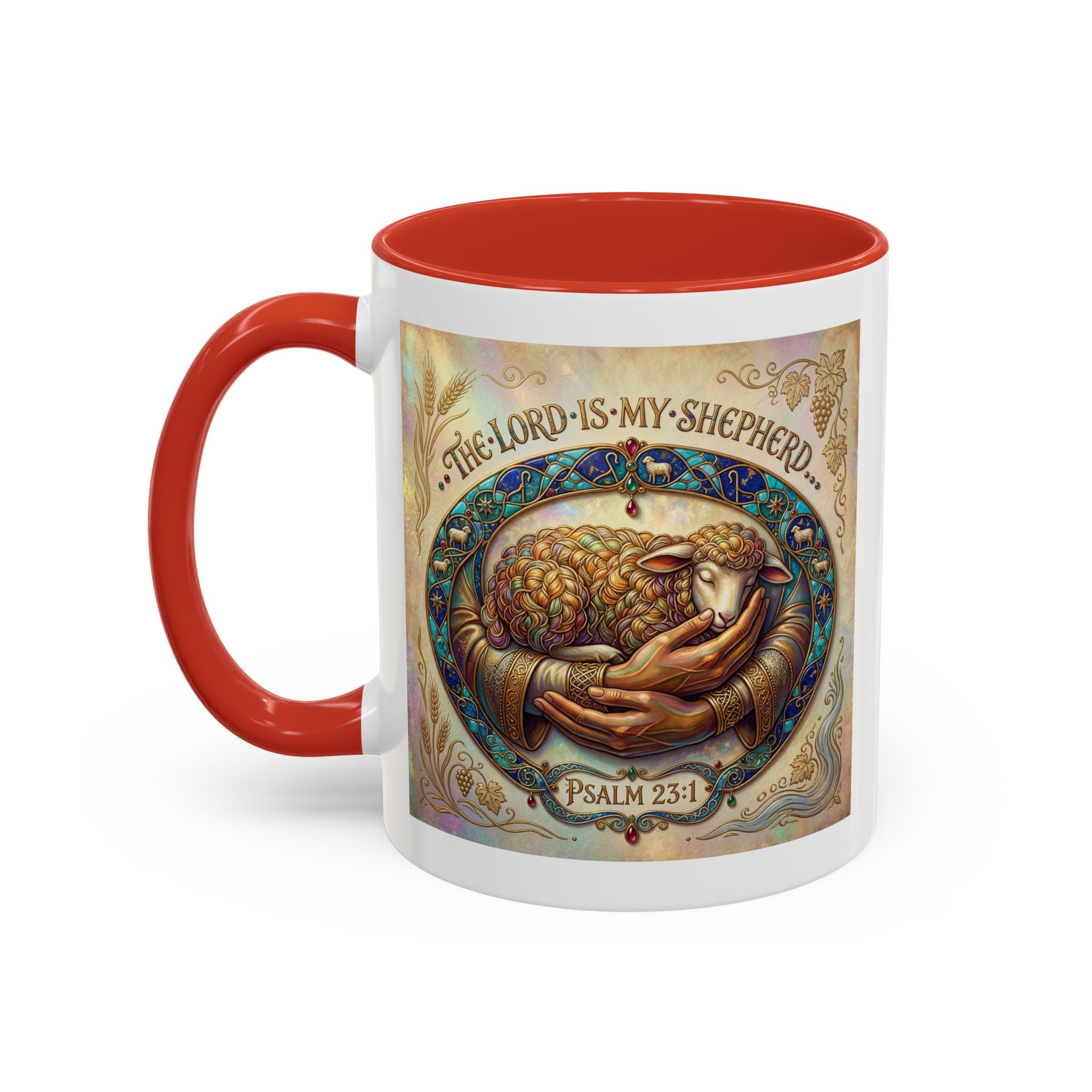 Accent Coffee Mug (11, 15oz) "The Lord is my Shepherd" Psalms 23:1