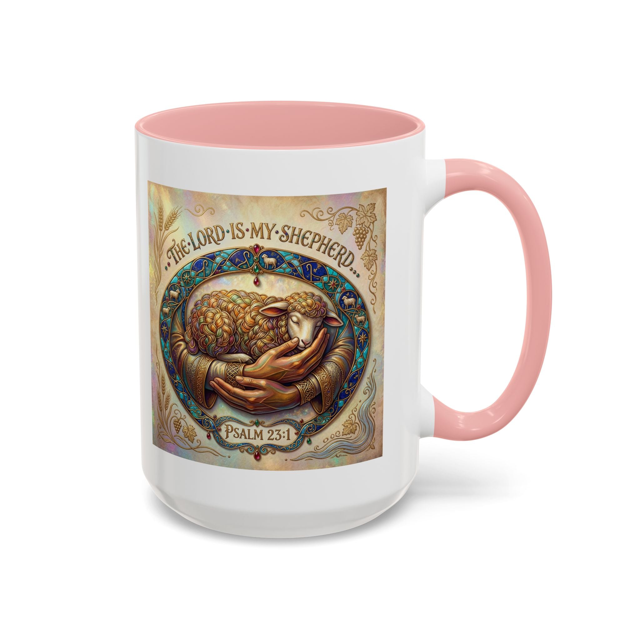 Accent Coffee Mug (11, 15oz) "The Lord is my Shepherd" Psalms 23:1
