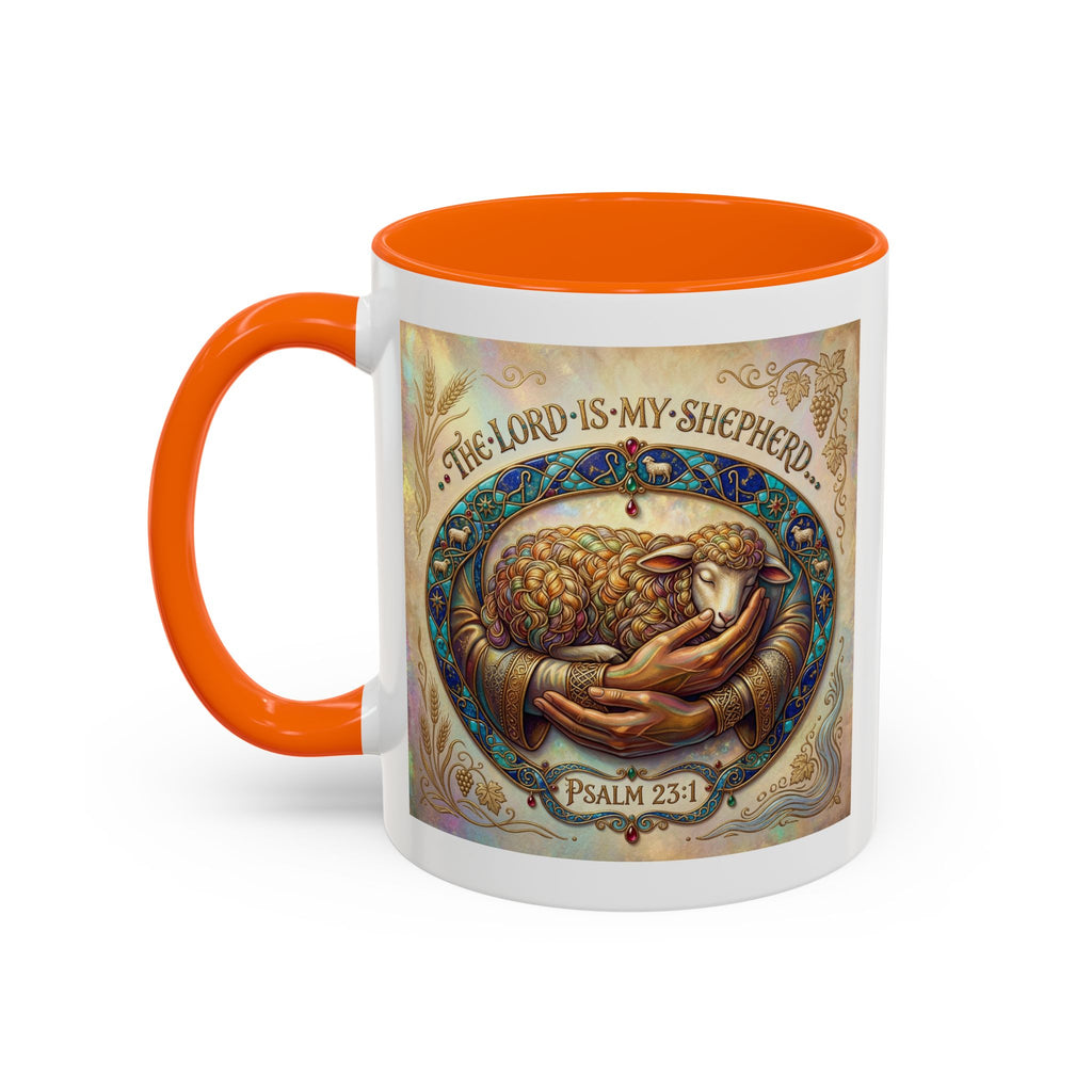 Accent Coffee Mug (11, 15oz) "The Lord is my Shepherd" Psalms 23:1