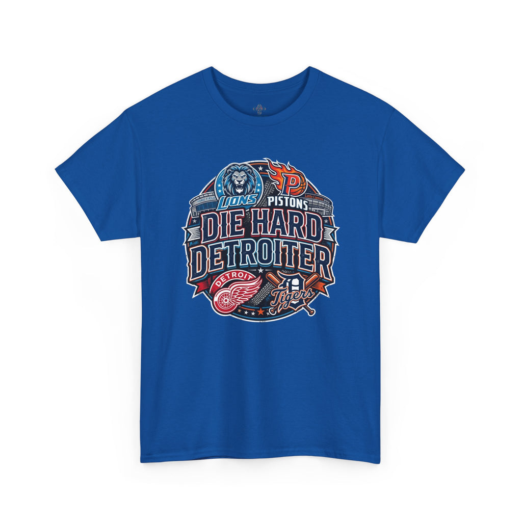 Unisex Heavy Cotton Tee DIE HARD DETROITER, sports style 1