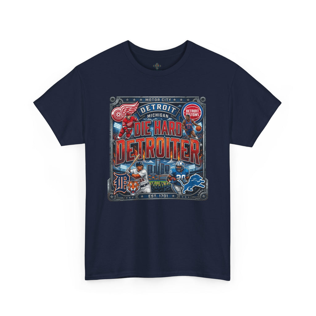 Unisex Heavy Cotton Tee DIE HARD DETROITER, sports style 2