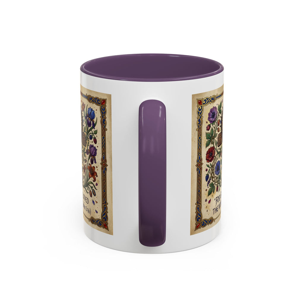 Accent Coffee Mug (11, 15oz) "For God so loved the world" John 3:16