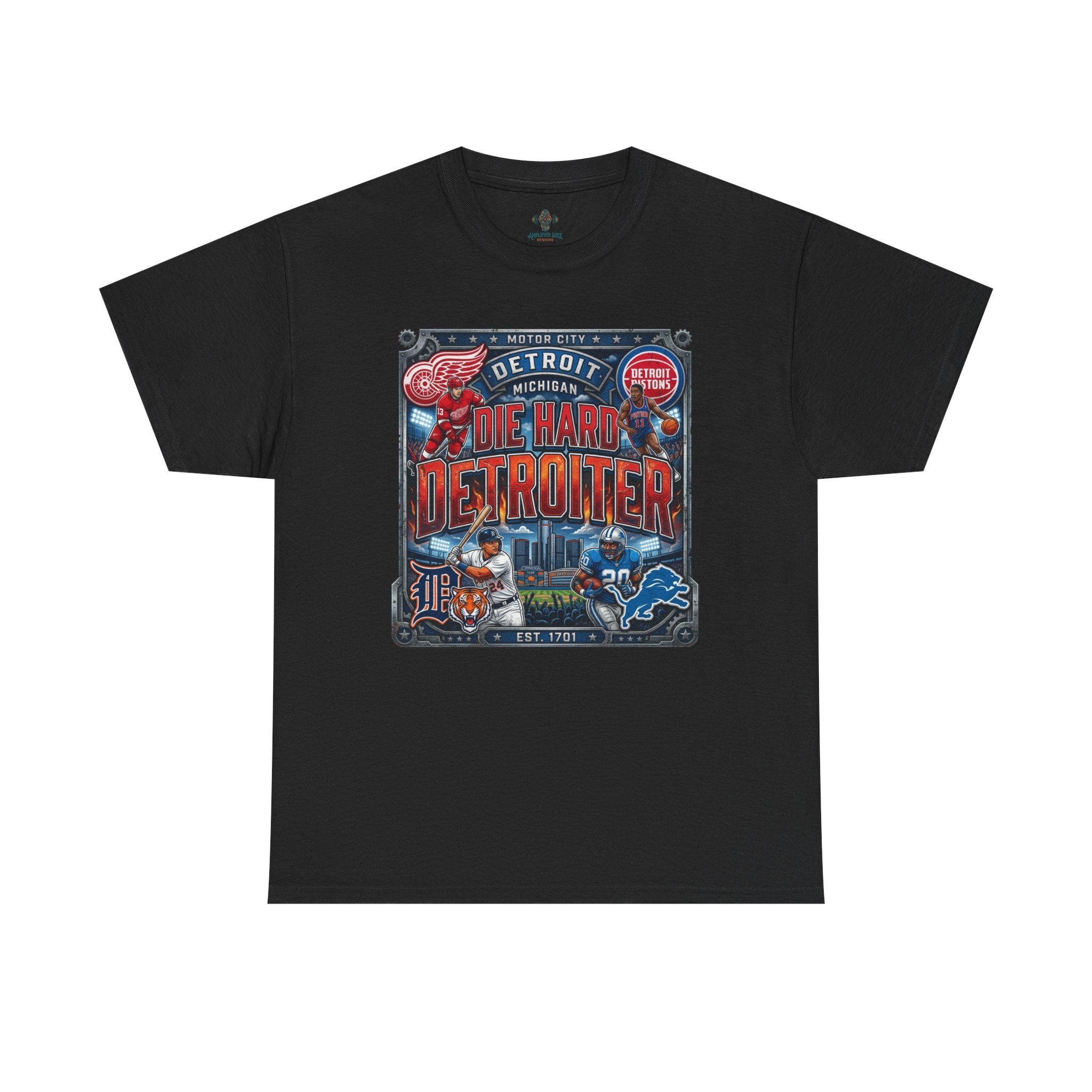 Unisex Heavy Cotton Tee DIE HARD DETROITER, sports style 2