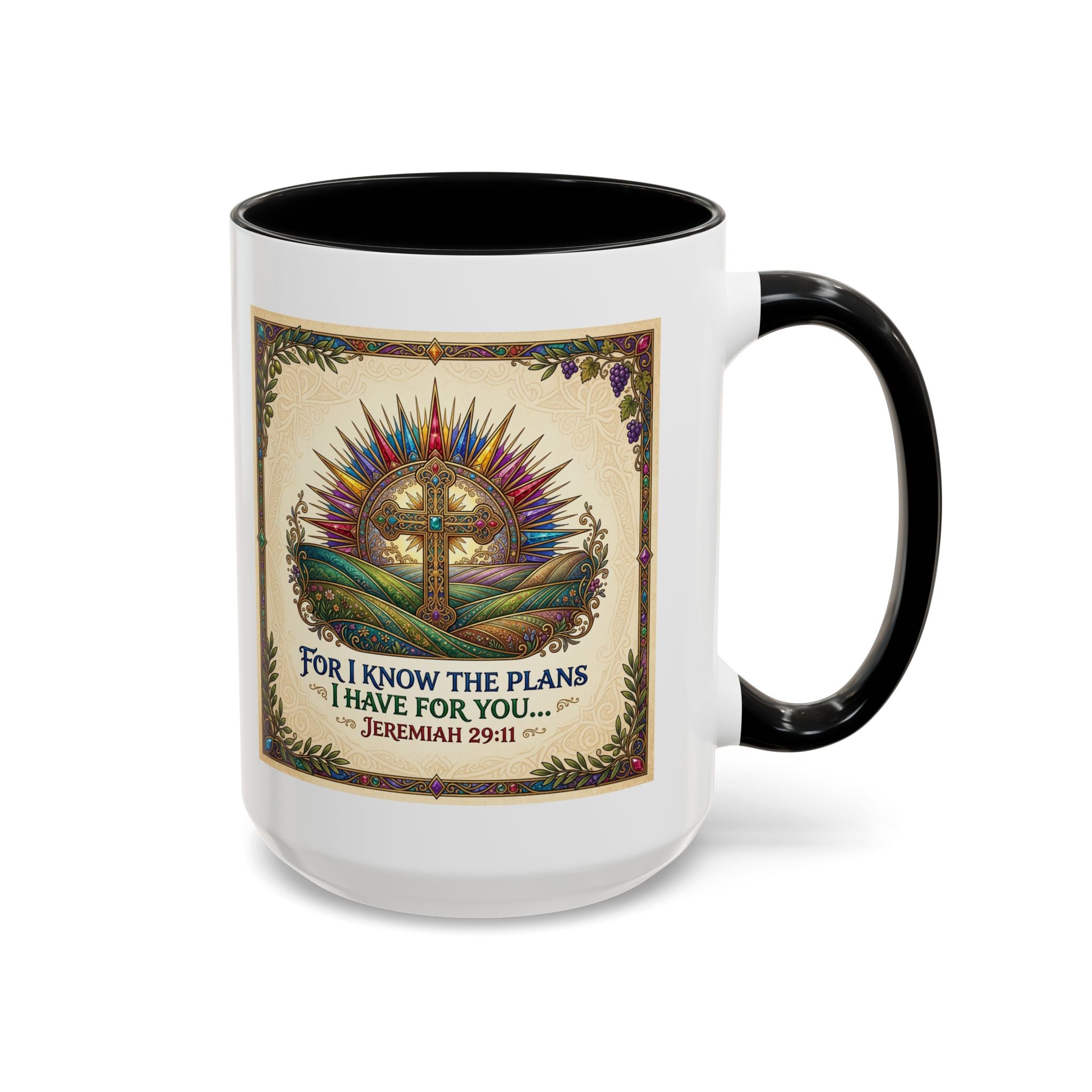 Accent Coffee Mug (11, 15oz) "for I know the plans I have for you" Jeremiah 29:11