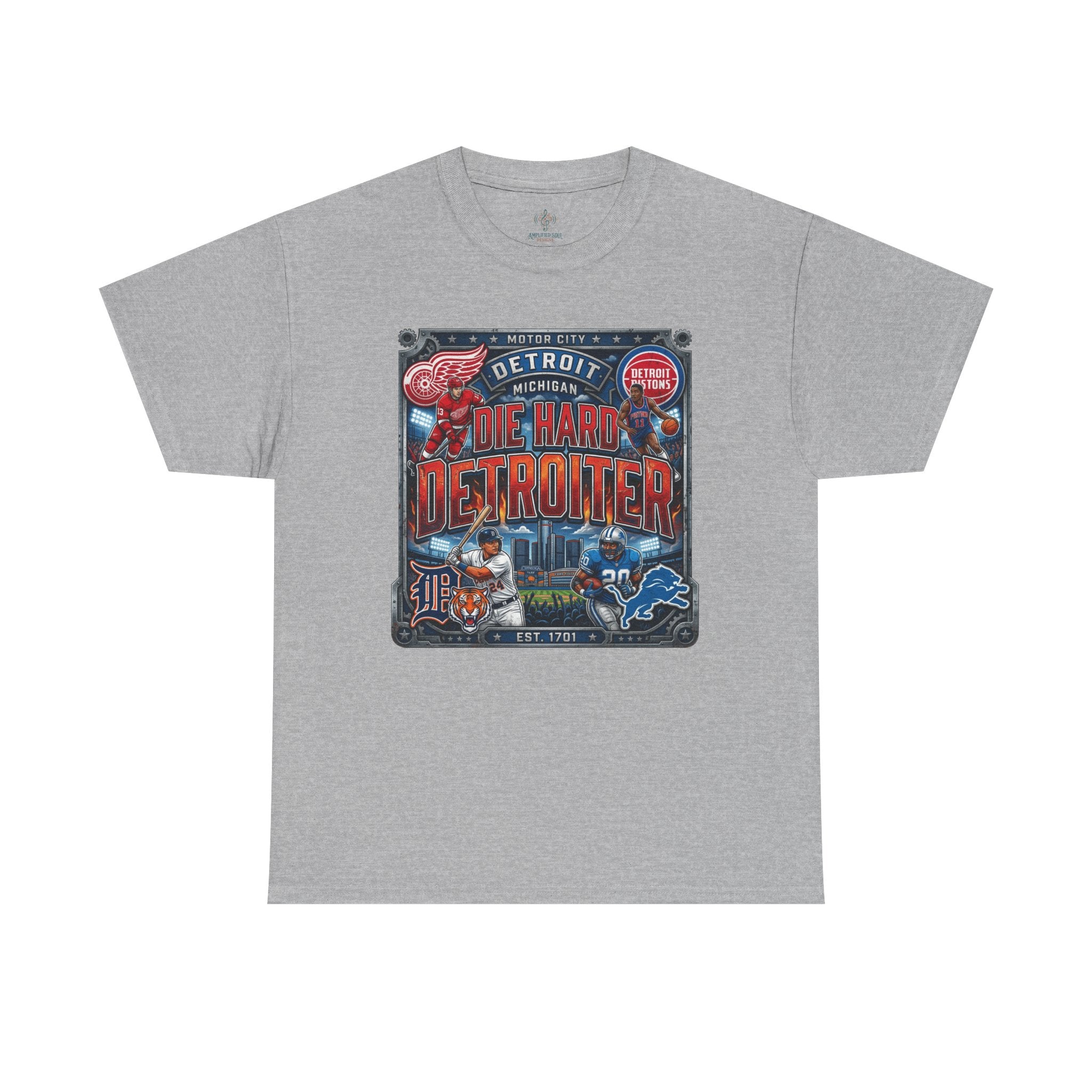 Unisex Heavy Cotton Tee DIE HARD DETROITER, sports style 2