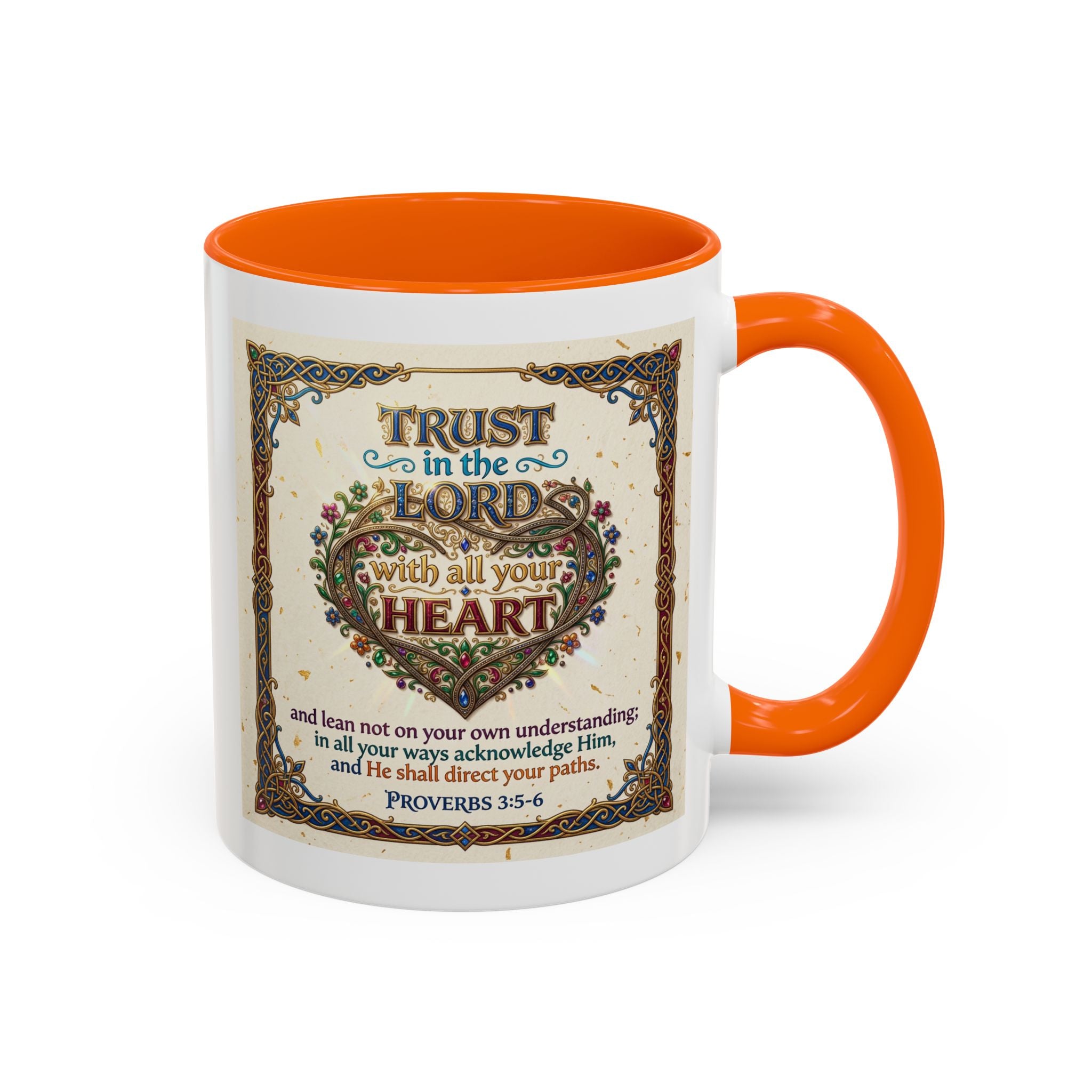 Accent Coffee Mug (11, 15oz) "Trust in the Lord..."  Poverbs 3:5-6