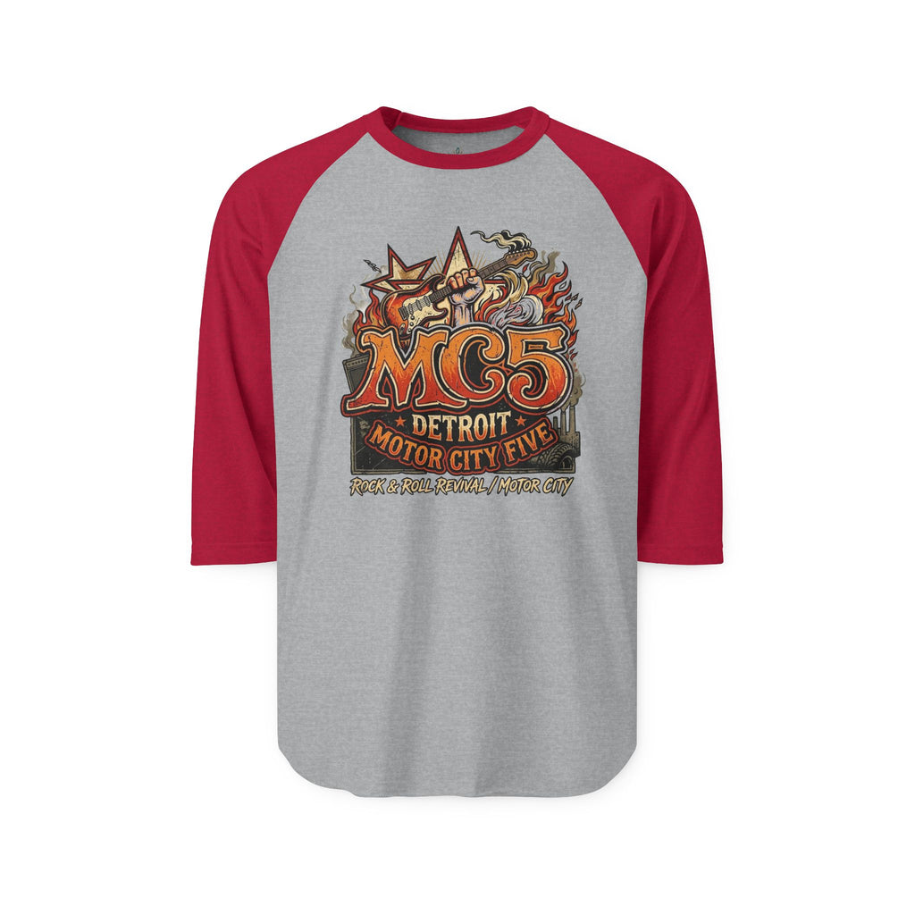 Unisex Three-Quarter Sleeve Raglan Shirt - MC5 Detroit - Rock Revolution