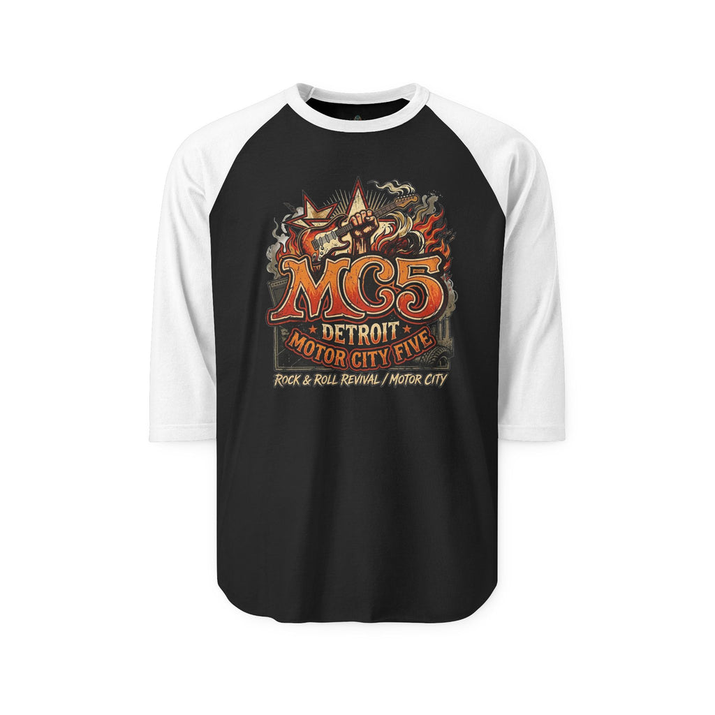 Unisex Three-Quarter Sleeve Raglan Shirt - MC5 Detroit - Rock Revolution