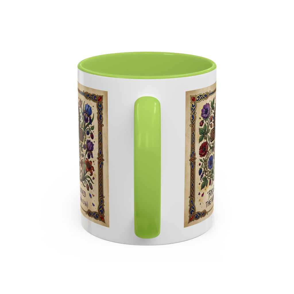 Accent Coffee Mug (11, 15oz) "For God so loved the world" John 3:16