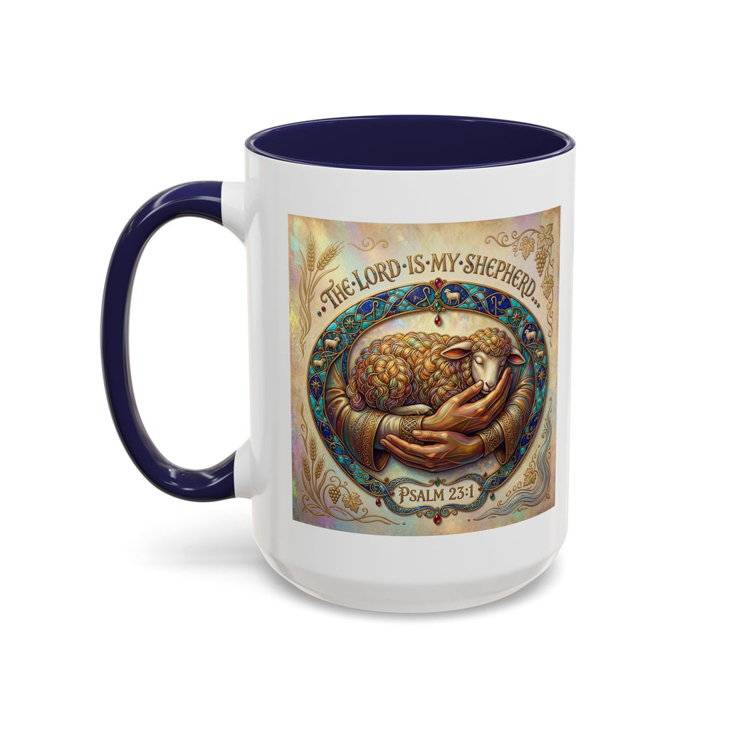 Accent Coffee Mug (11, 15oz) "The Lord is my Shepherd" Psalms 23:1