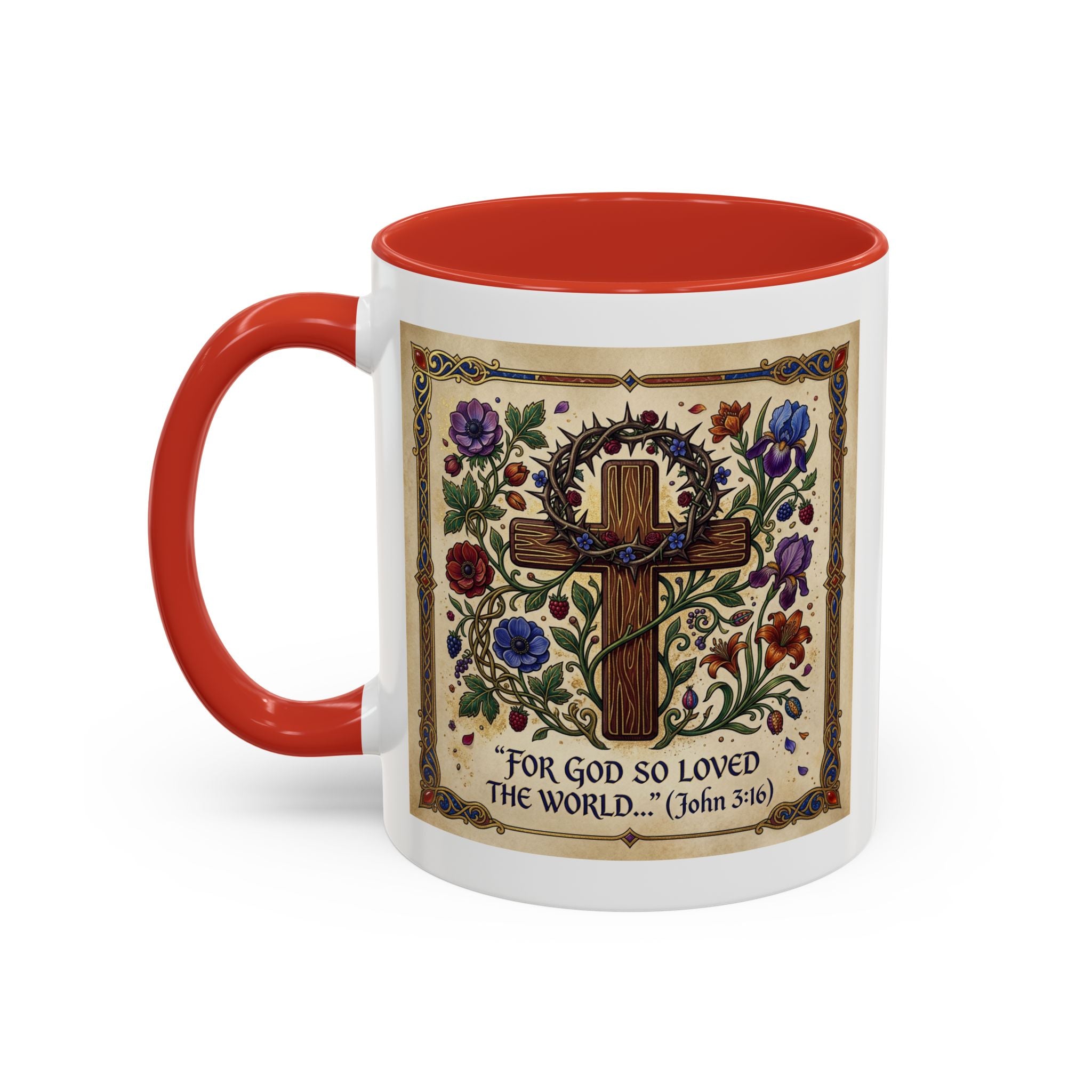 Accent Coffee Mug (11, 15oz) "For God so loved the world" John 3:16