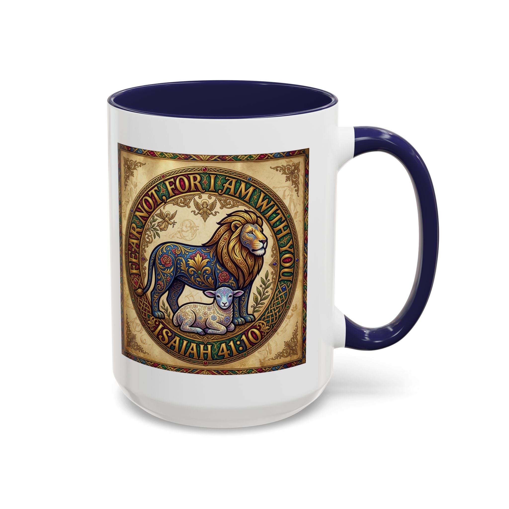 Accent Coffee Mug (11, 15oz) "Fear not, for I am with you" Isaiah 41:10