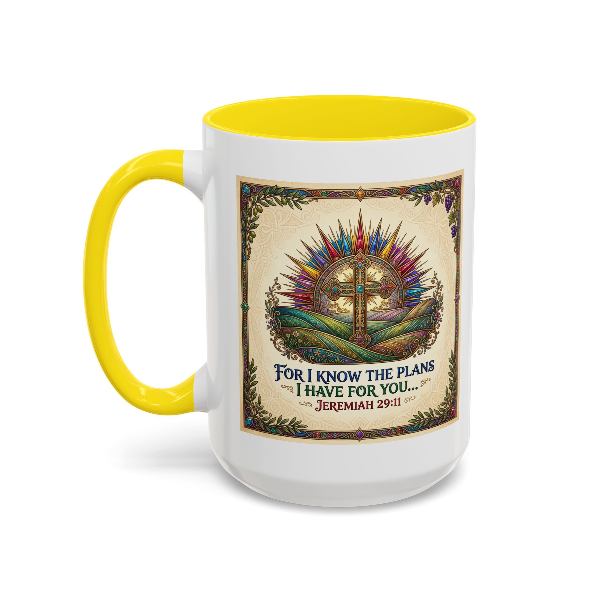 Accent Coffee Mug (11, 15oz) "for I know the plans I have for you" Jeremiah 29:11