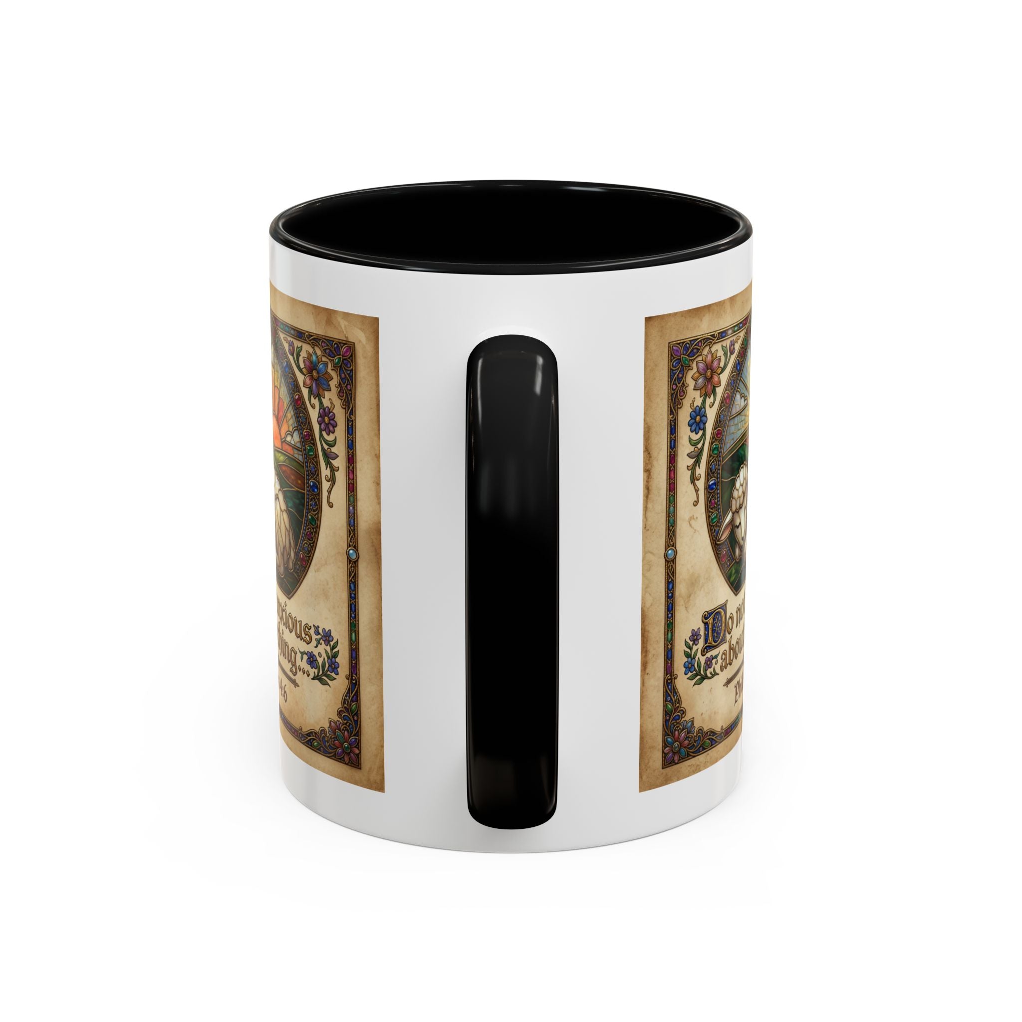 Accent Coffee Mug (11, 15oz) "Be not anxious about anything Phillipians 4:6