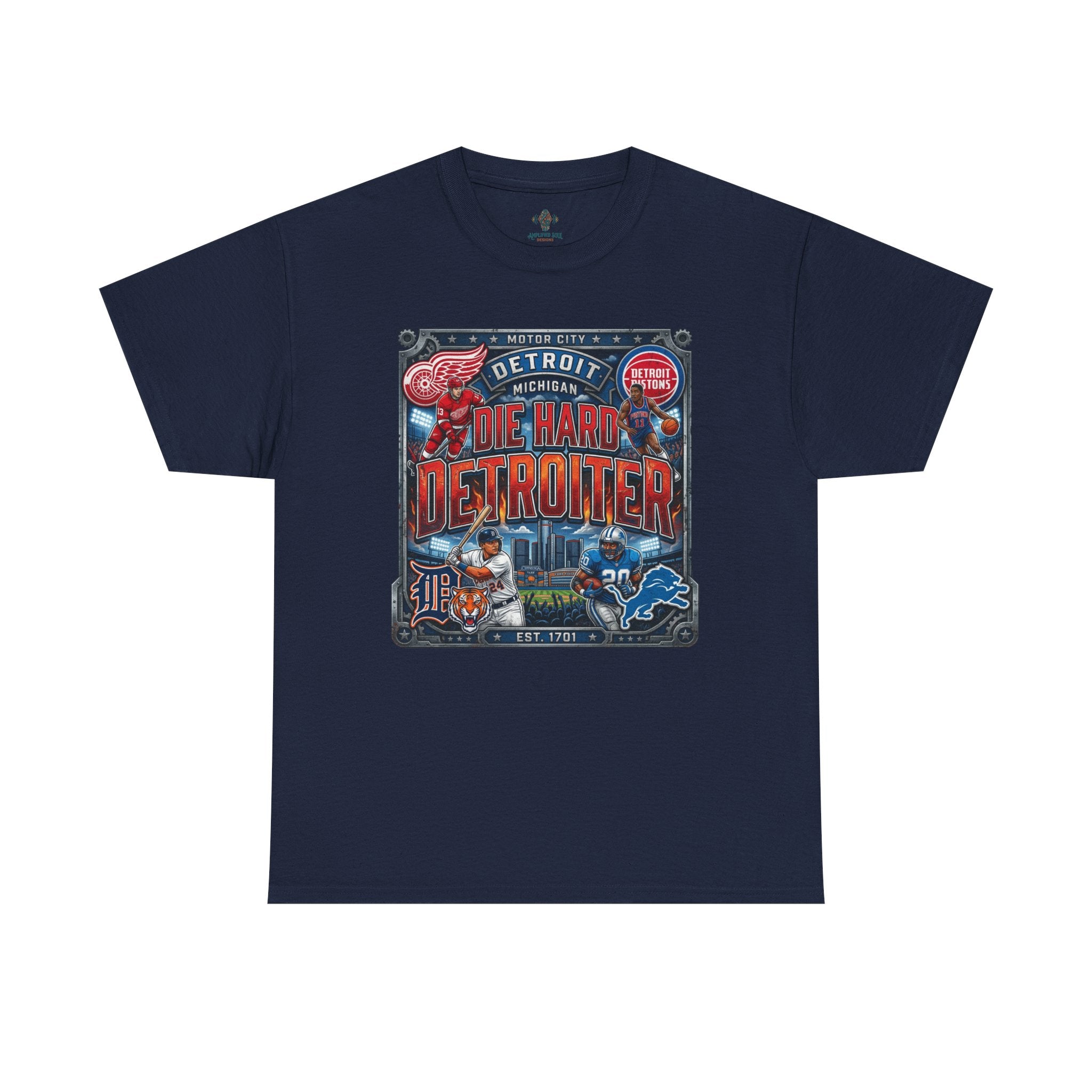 Unisex Heavy Cotton Tee DIE HARD DETROITER, sports style 2