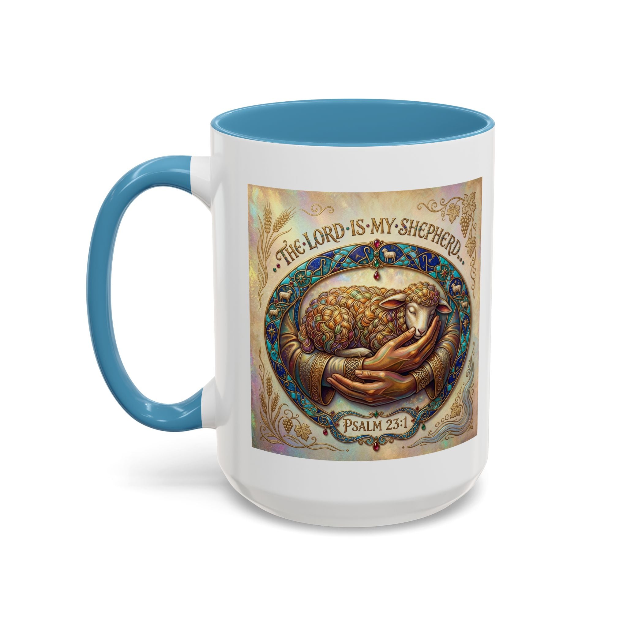Accent Coffee Mug (11, 15oz) "The Lord is my Shepherd" Psalms 23:1