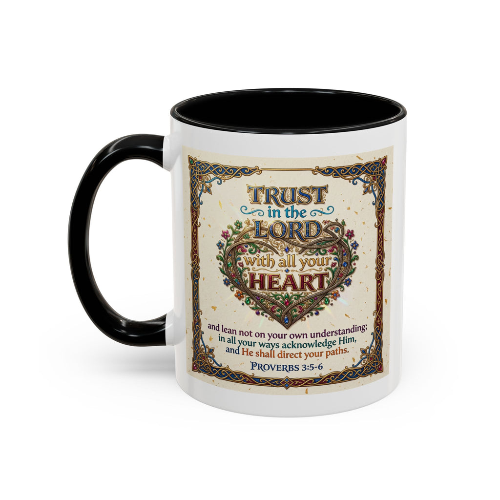Accent Coffee Mug (11, 15oz) "Trust in the Lord..."  Poverbs 3:5-6