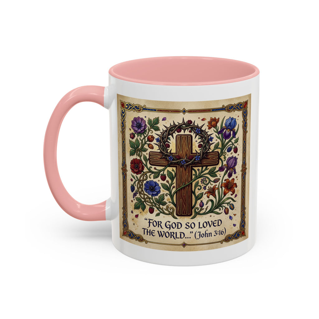 Accent Coffee Mug (11, 15oz) "For God so loved the world" John 3:16