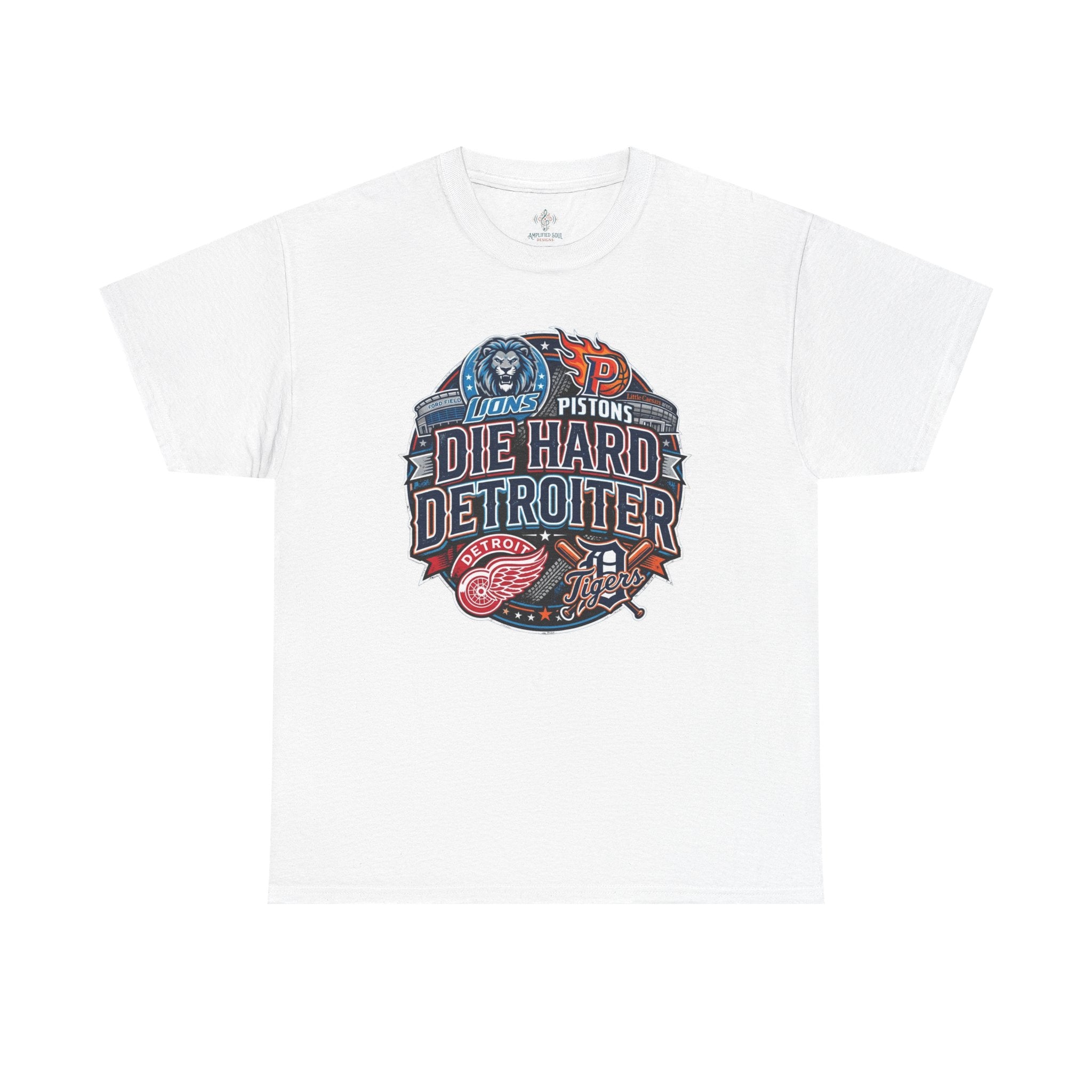 Unisex Heavy Cotton Tee DIE HARD DETROITER, sports style 1